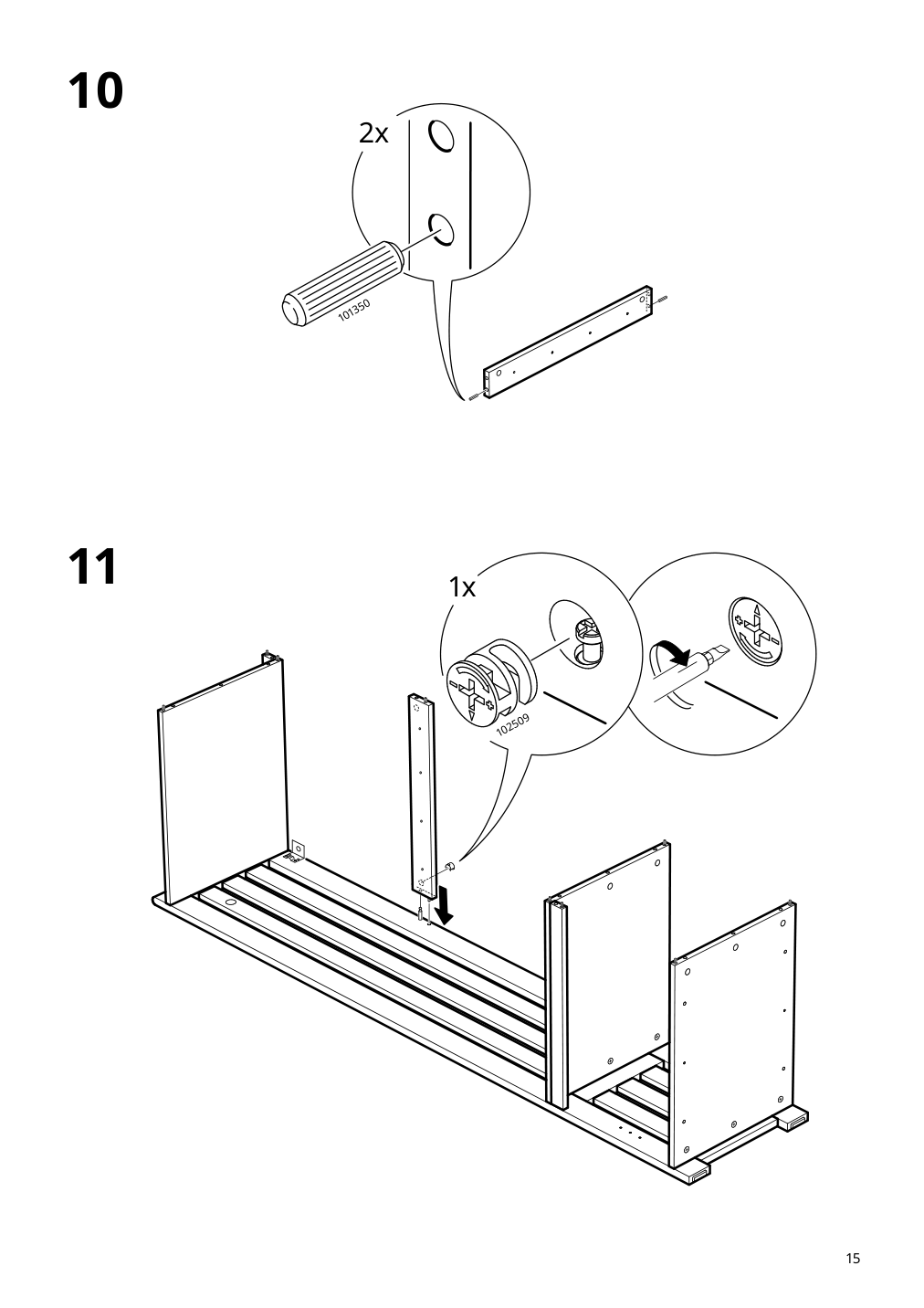 Assembly instructions for IKEA Panget coat rack with shoe storage unit white | Page 15 - IKEA PANGET coat rack with shoe storage unit 204.741.73