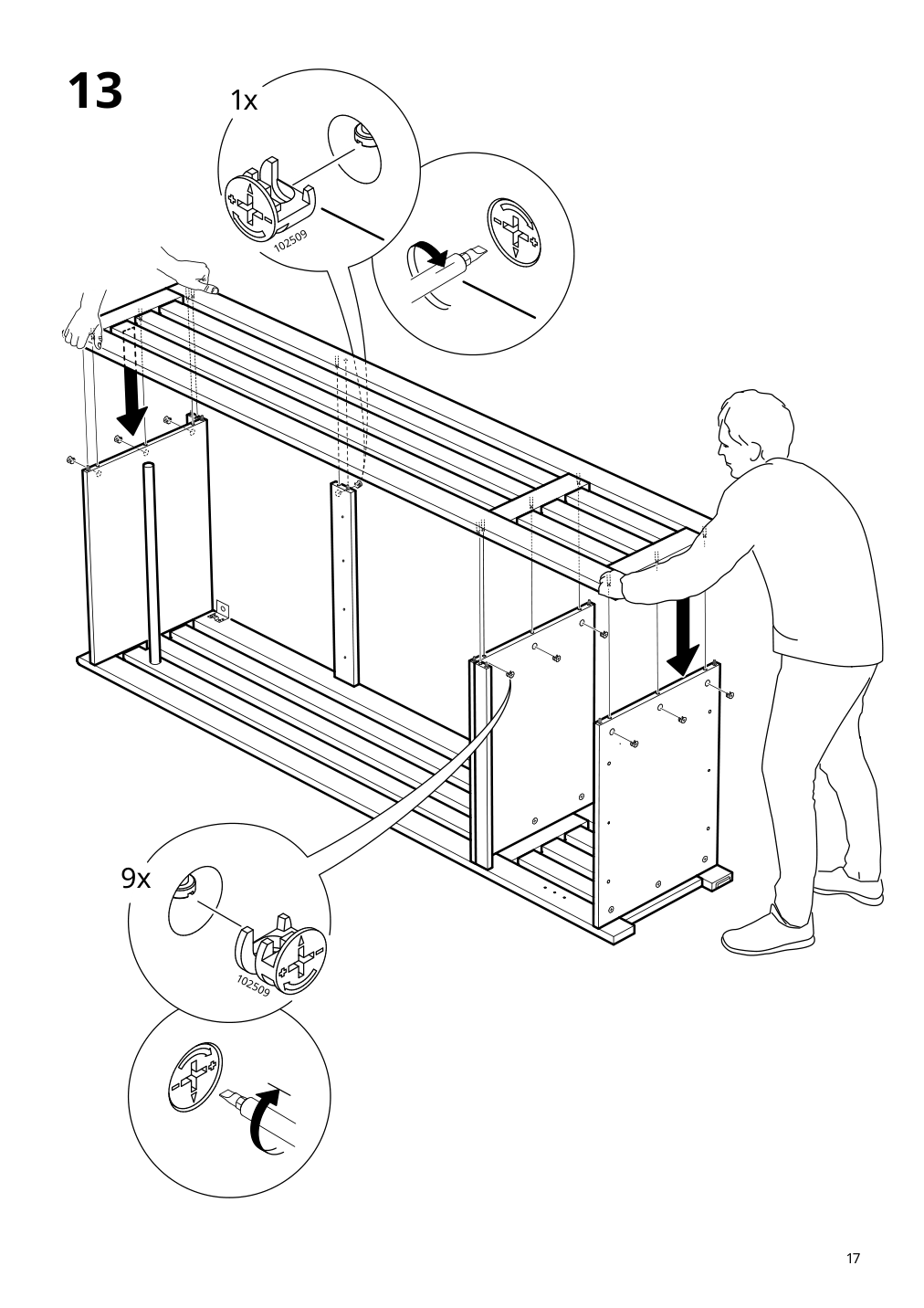 Assembly instructions for IKEA Panget coat rack with shoe storage unit white | Page 17 - IKEA PANGET coat rack with shoe storage unit 204.741.73