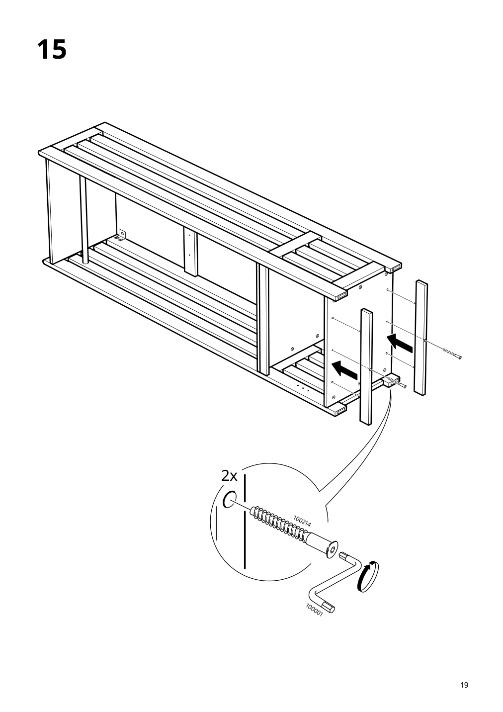 Assembly instructions for IKEA Panget coat rack with shoe storage unit white | Page 19 - IKEA PANGET coat rack with shoe storage unit 204.741.73