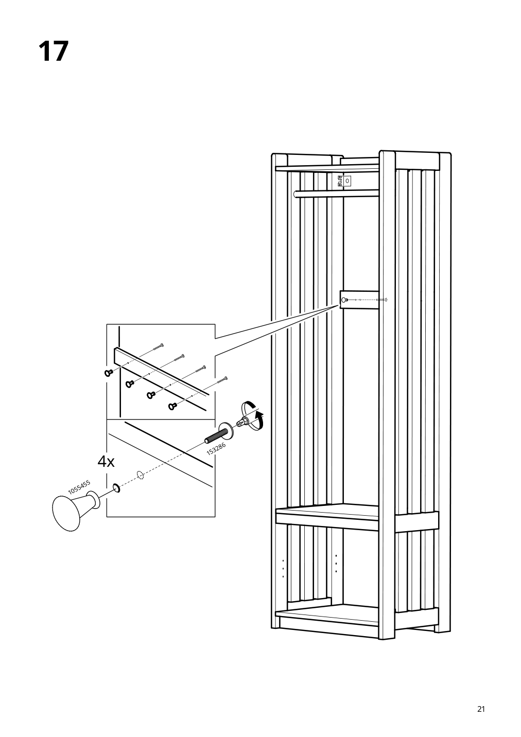 Assembly instructions for IKEA Panget coat rack with shoe storage unit white | Page 21 - IKEA PANGET coat rack with shoe storage unit 204.741.73