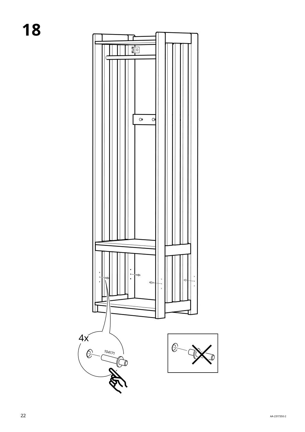 Assembly instructions for IKEA Panget coat rack with shoe storage unit white | Page 22 - IKEA PANGET coat rack with shoe storage unit 204.741.73