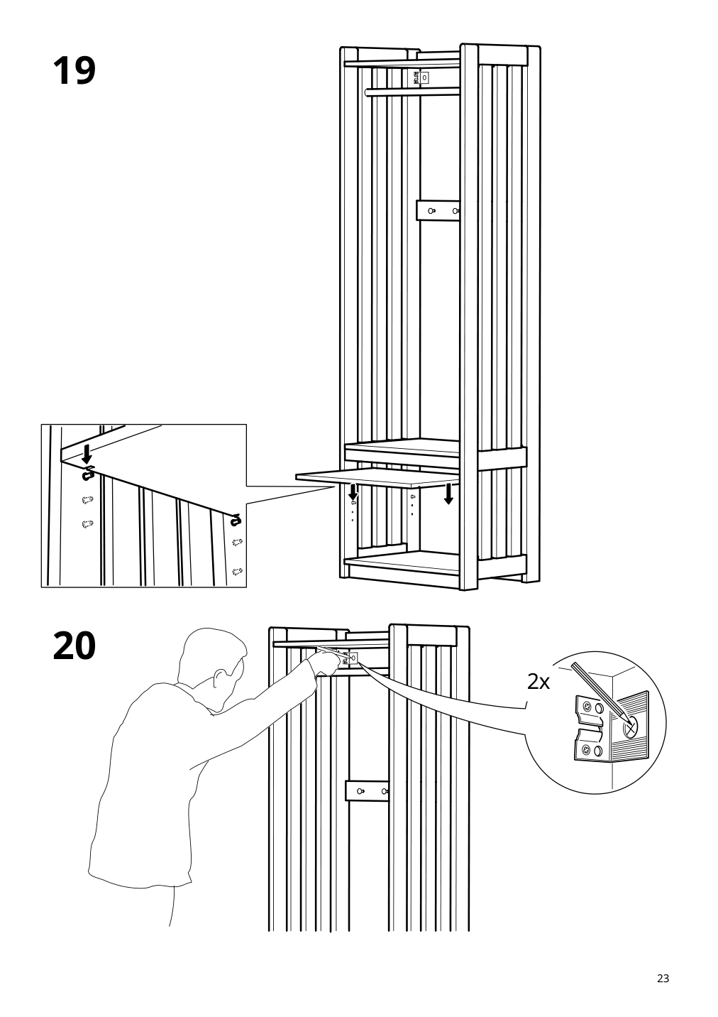 Assembly instructions for IKEA Panget coat rack with shoe storage unit white | Page 23 - IKEA PANGET coat rack with shoe storage unit 204.741.73
