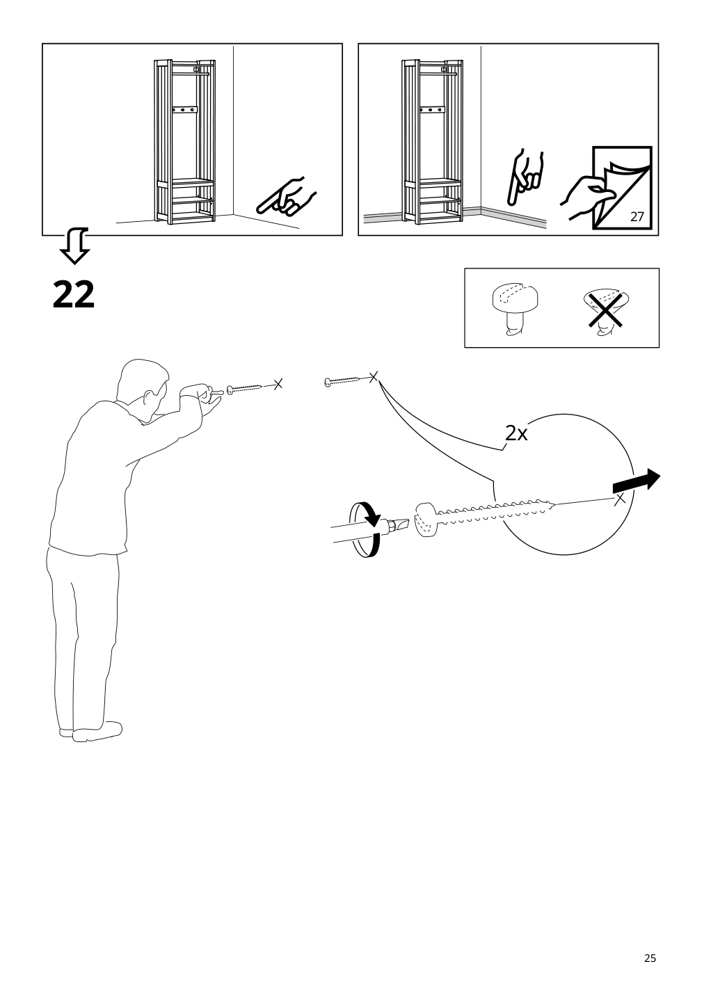 Assembly instructions for IKEA Panget coat rack with shoe storage unit white | Page 25 - IKEA PANGET coat rack with shoe storage unit 204.741.73