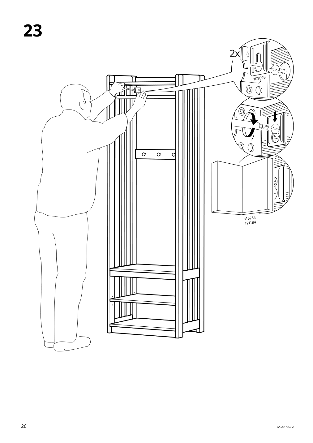 Assembly instructions for IKEA Panget coat rack with shoe storage unit white | Page 26 - IKEA PANGET coat rack with shoe storage unit 204.741.73