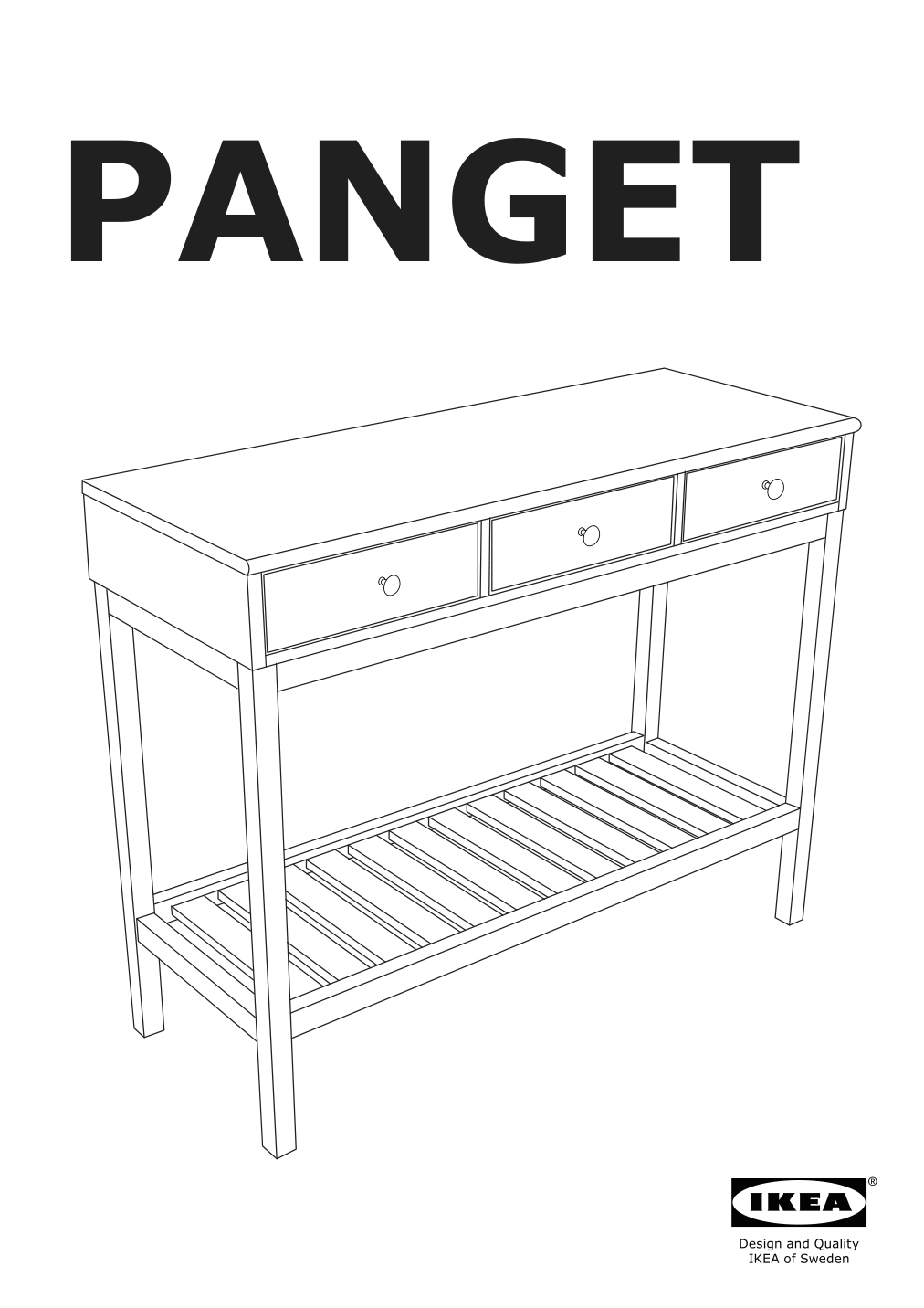 Assembly instructions for IKEA Panget console table dark gray stained | Page 1 - IKEA PANGET console table 604.741.66