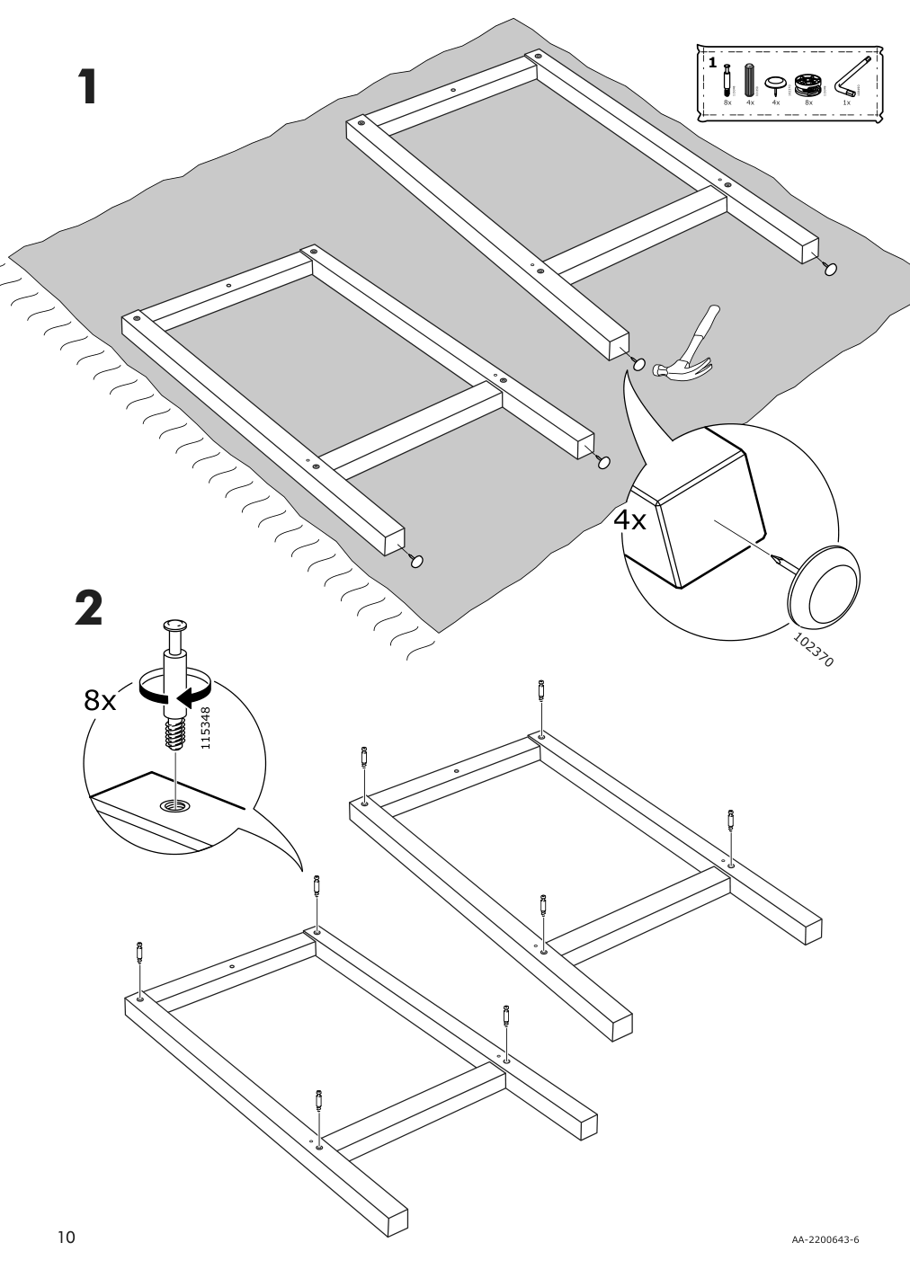 Assembly instructions for IKEA Panget console table white | Page 10 - IKEA PANGET console table 804.741.70