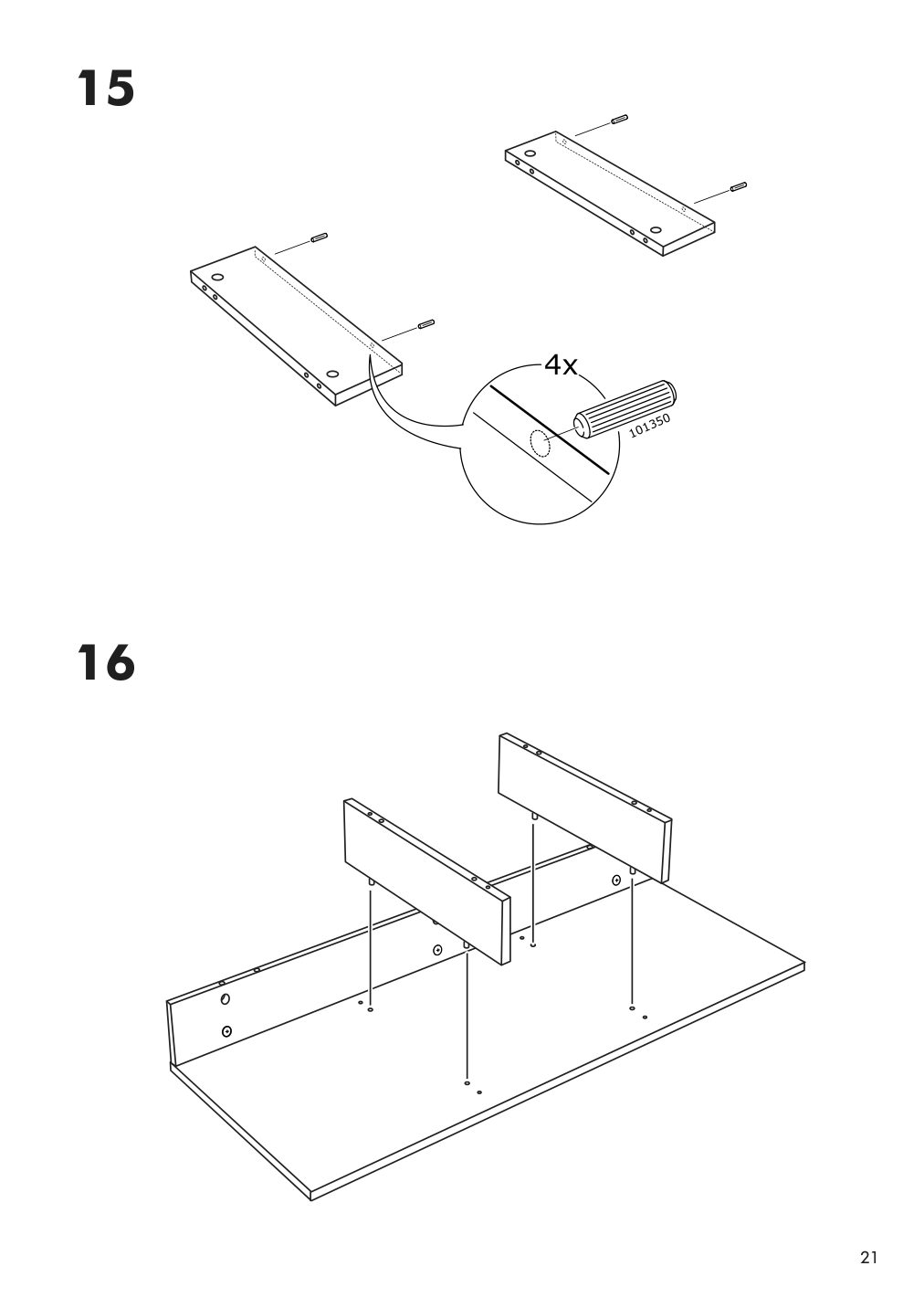 Assembly instructions for IKEA Panget console table white | Page 21 - IKEA PANGET console table 804.741.70