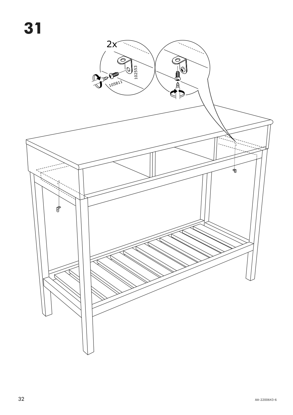 Assembly instructions for IKEA Panget console table white | Page 32 - IKEA PANGET console table 804.741.70