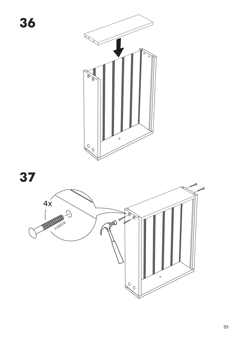 Assembly instructions for IKEA Panget console table white | Page 35 - IKEA PANGET console table 804.741.70