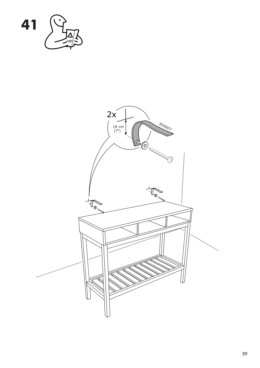 Assembly instructions for IKEA Panget console table dark gray stained | Page 39 - IKEA PANGET console table 604.741.66