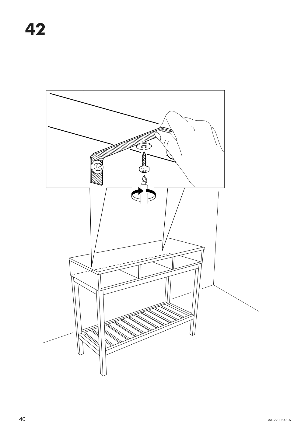 Assembly instructions for IKEA Panget console table dark gray stained | Page 40 - IKEA PANGET console table 604.741.66