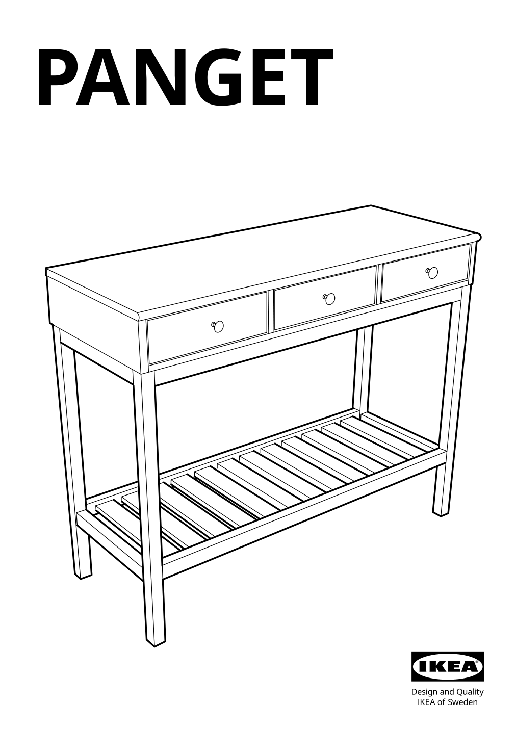 Assembly instructions for IKEA Panget console table dark gray stained | Page 1 - IKEA PANGET console table 604.741.66