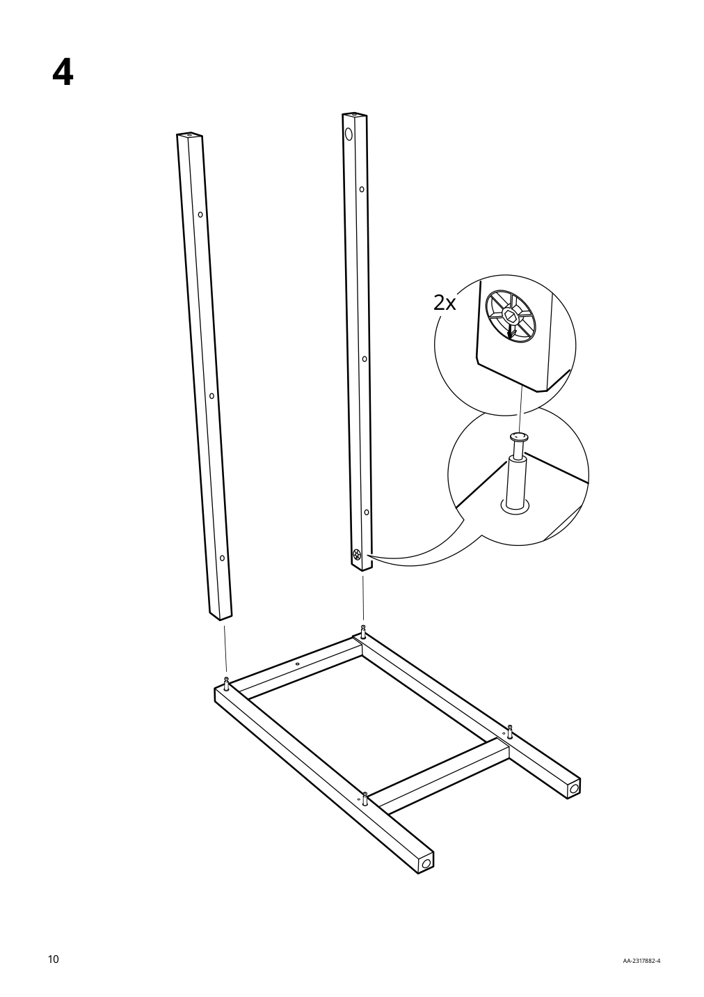 Assembly instructions for IKEA Panget console table dark gray stained | Page 10 - IKEA PANGET console table 604.741.66