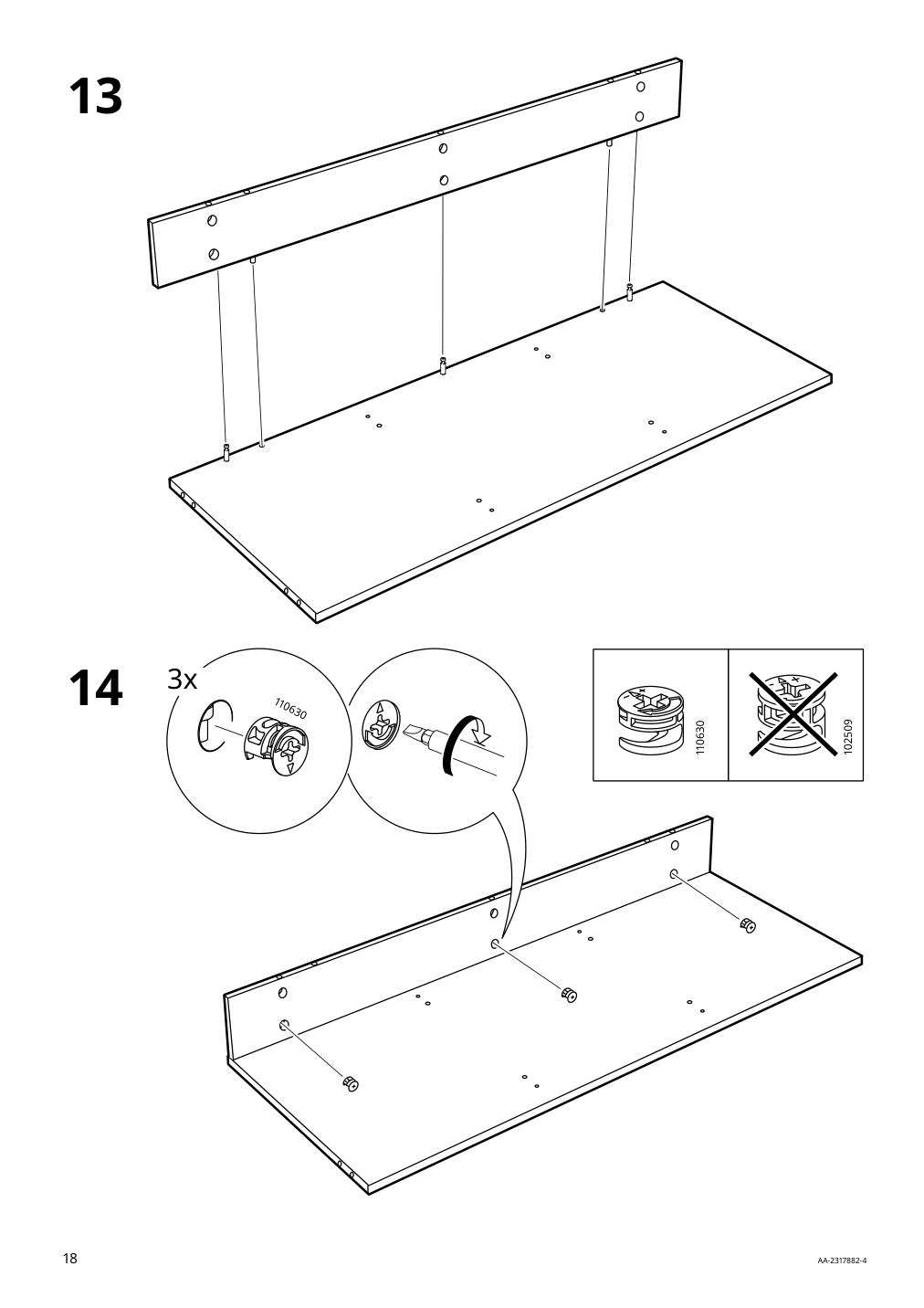 Assembly instructions for IKEA Panget console table white | Page 18 - IKEA PANGET console table 804.741.70