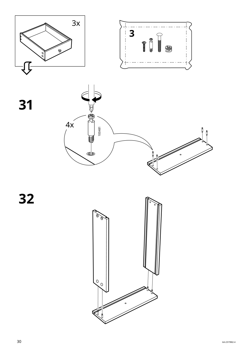 Assembly instructions for IKEA Panget console table white | Page 30 - IKEA PANGET console table 804.741.70