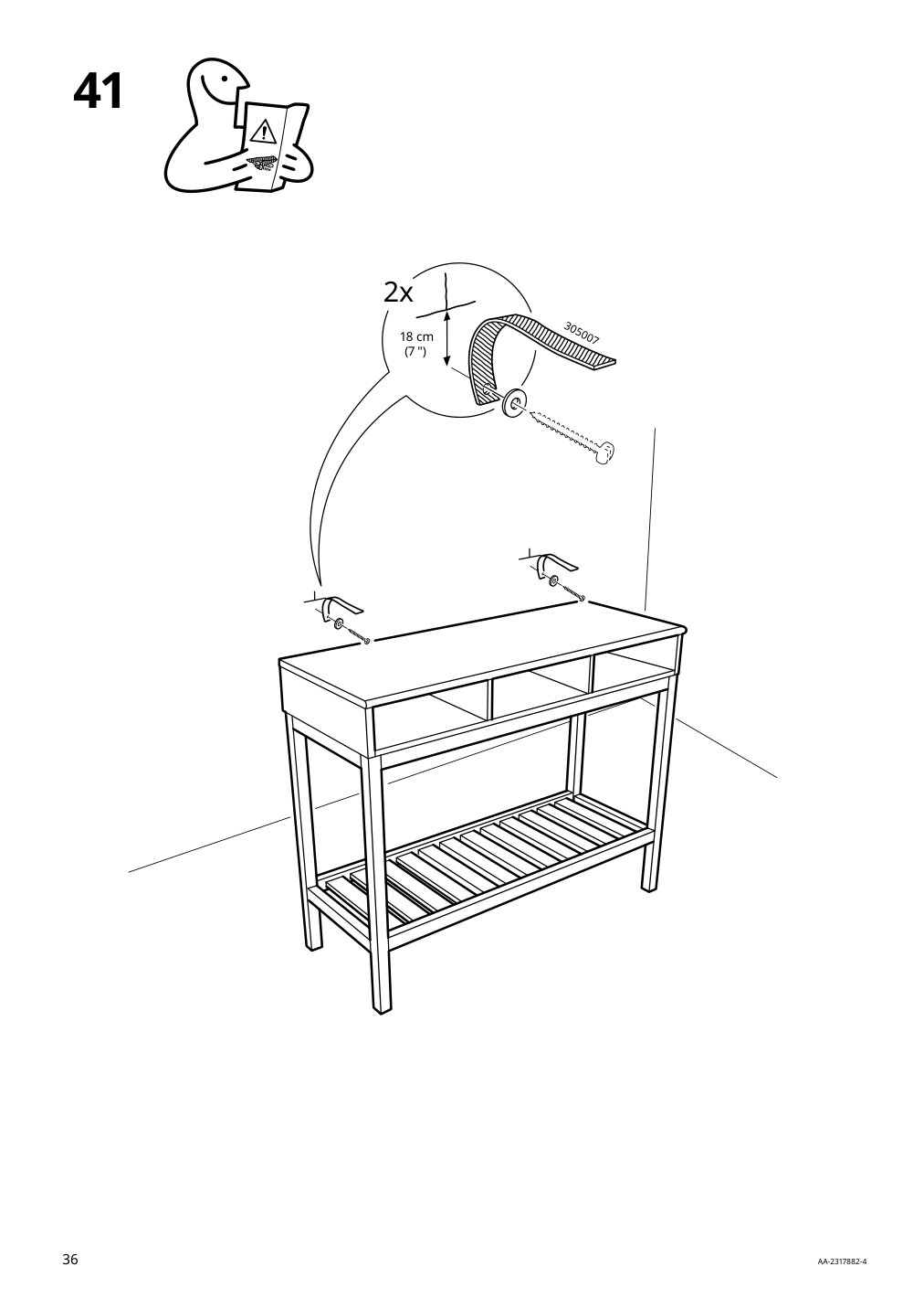 Assembly instructions for IKEA Panget console table dark gray stained | Page 36 - IKEA PANGET console table 604.741.66