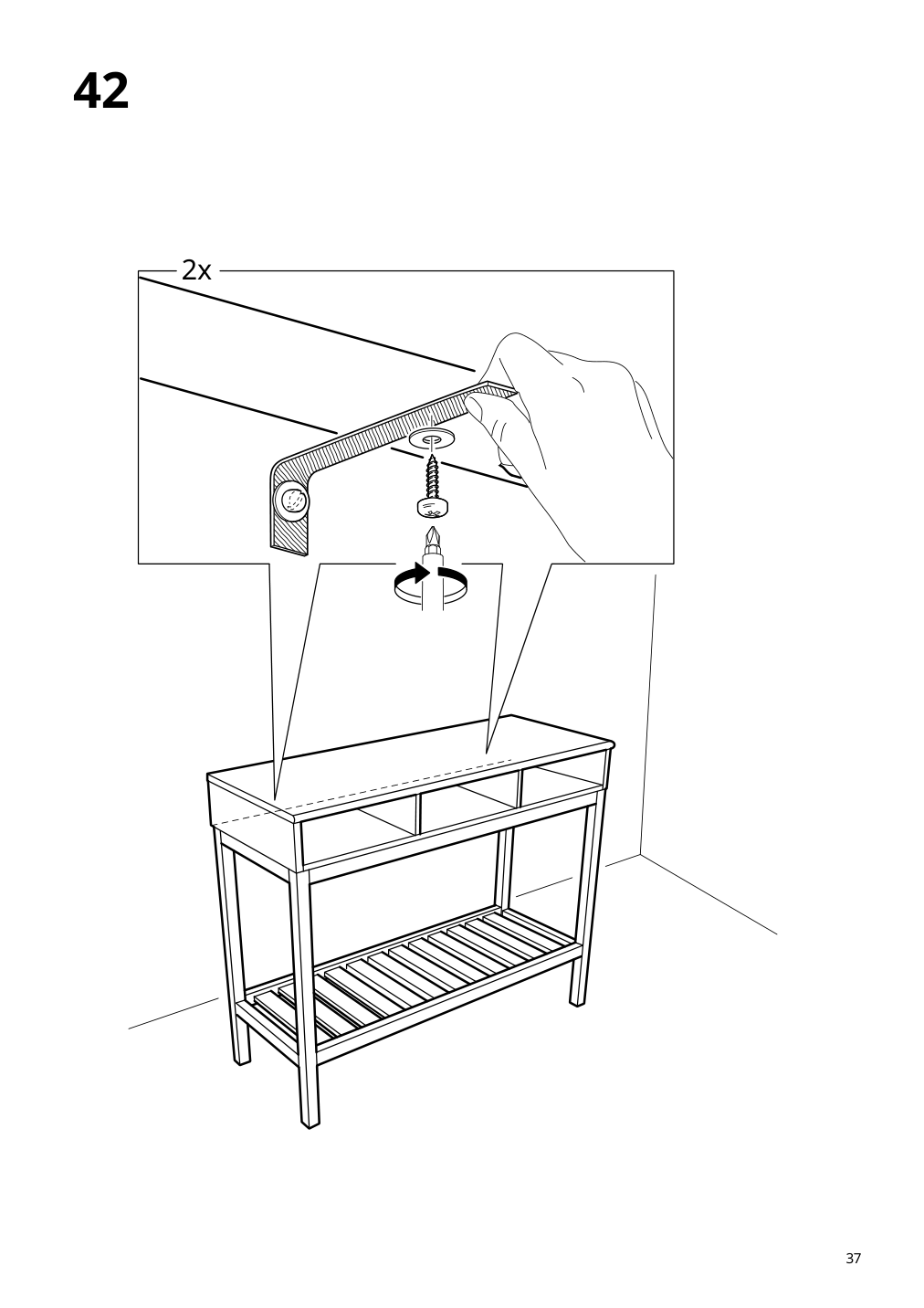 Assembly instructions for IKEA Panget console table dark gray stained | Page 37 - IKEA PANGET console table 604.741.66