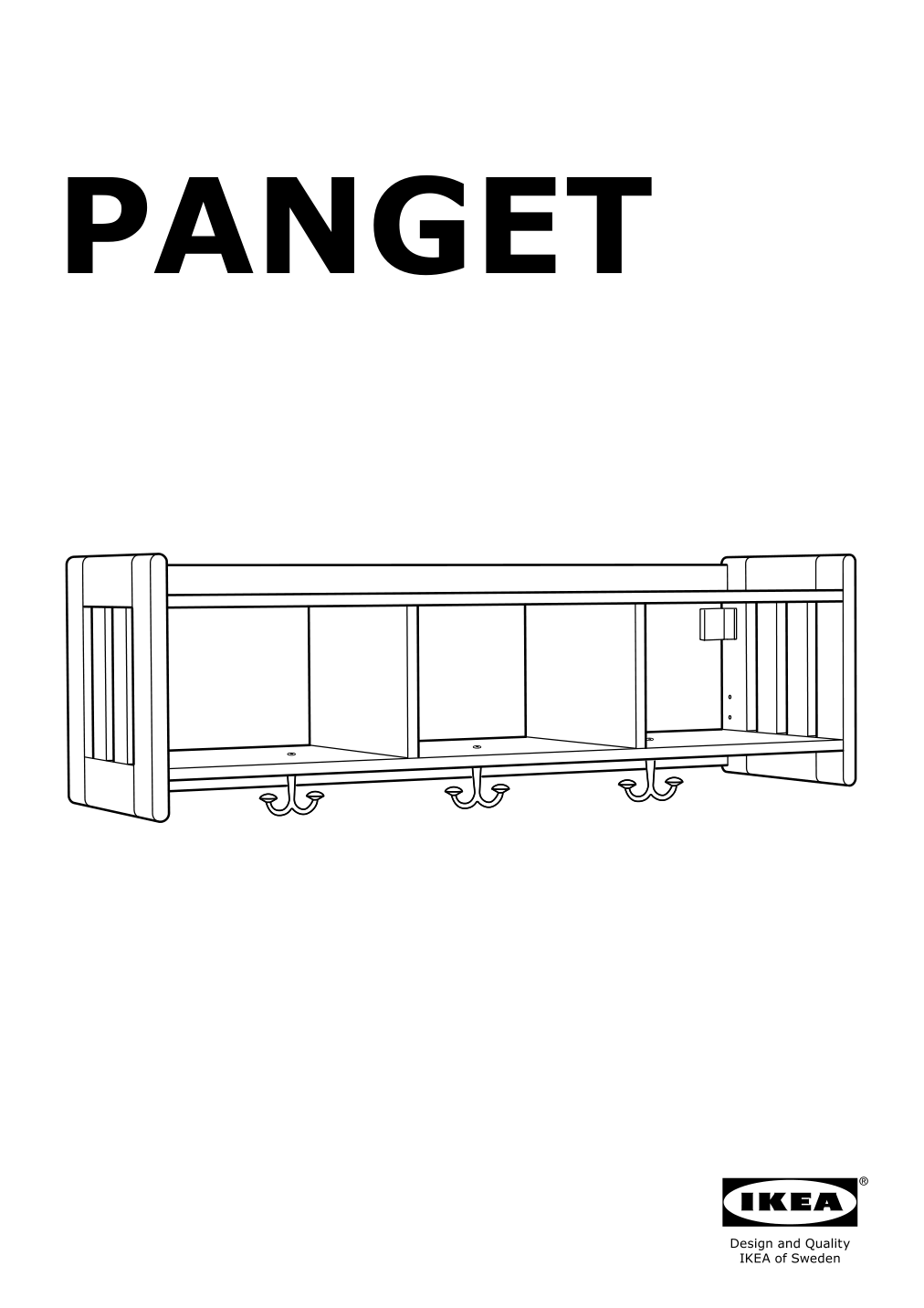 Assembly instructions for IKEA Panget hat and coat rack white | Page 1 - IKEA PANGET hat and coat rack 104.741.64