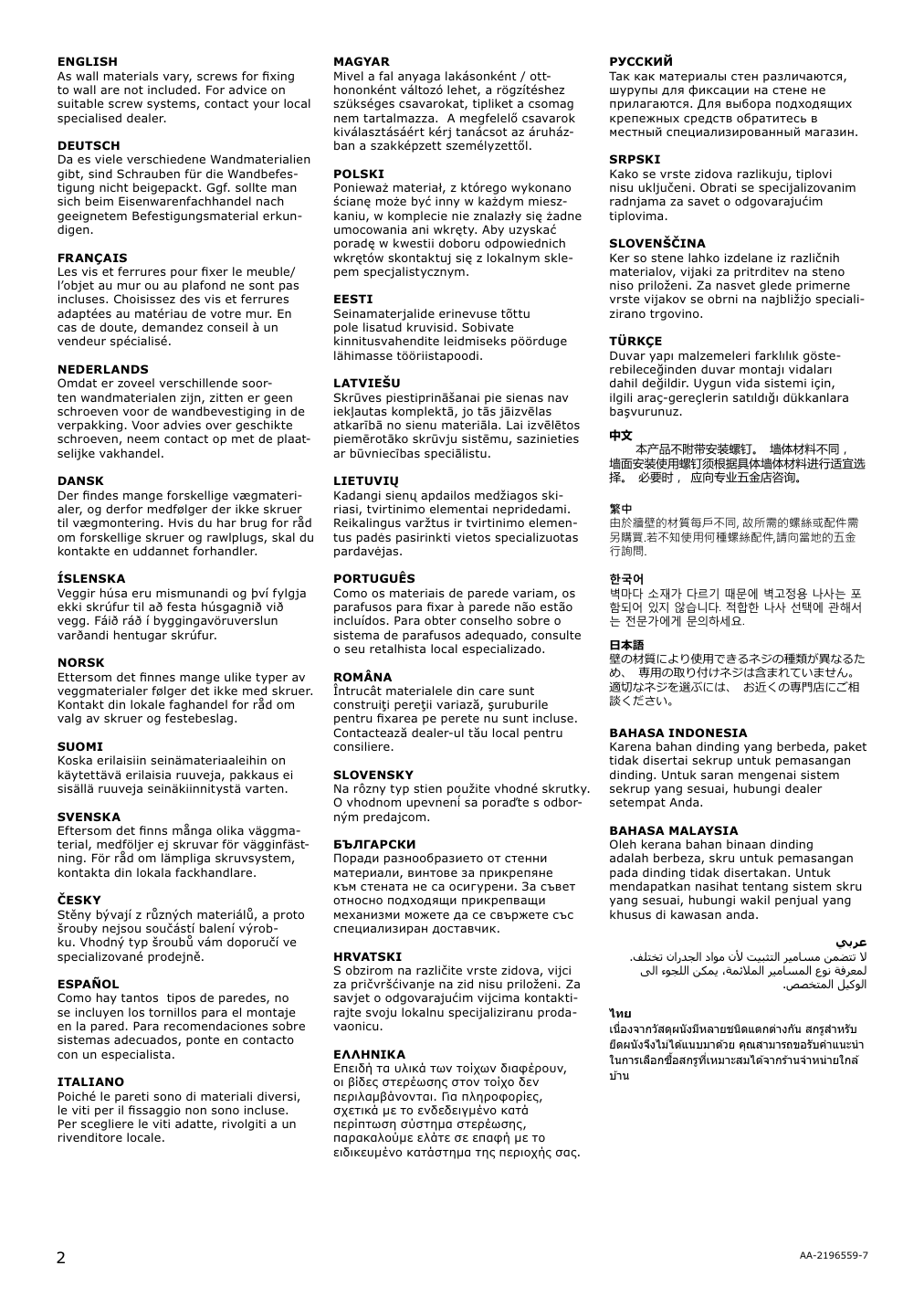 Assembly instructions for IKEA Panget hat and coat rack white | Page 2 - IKEA PANGET hat and coat rack 104.741.64