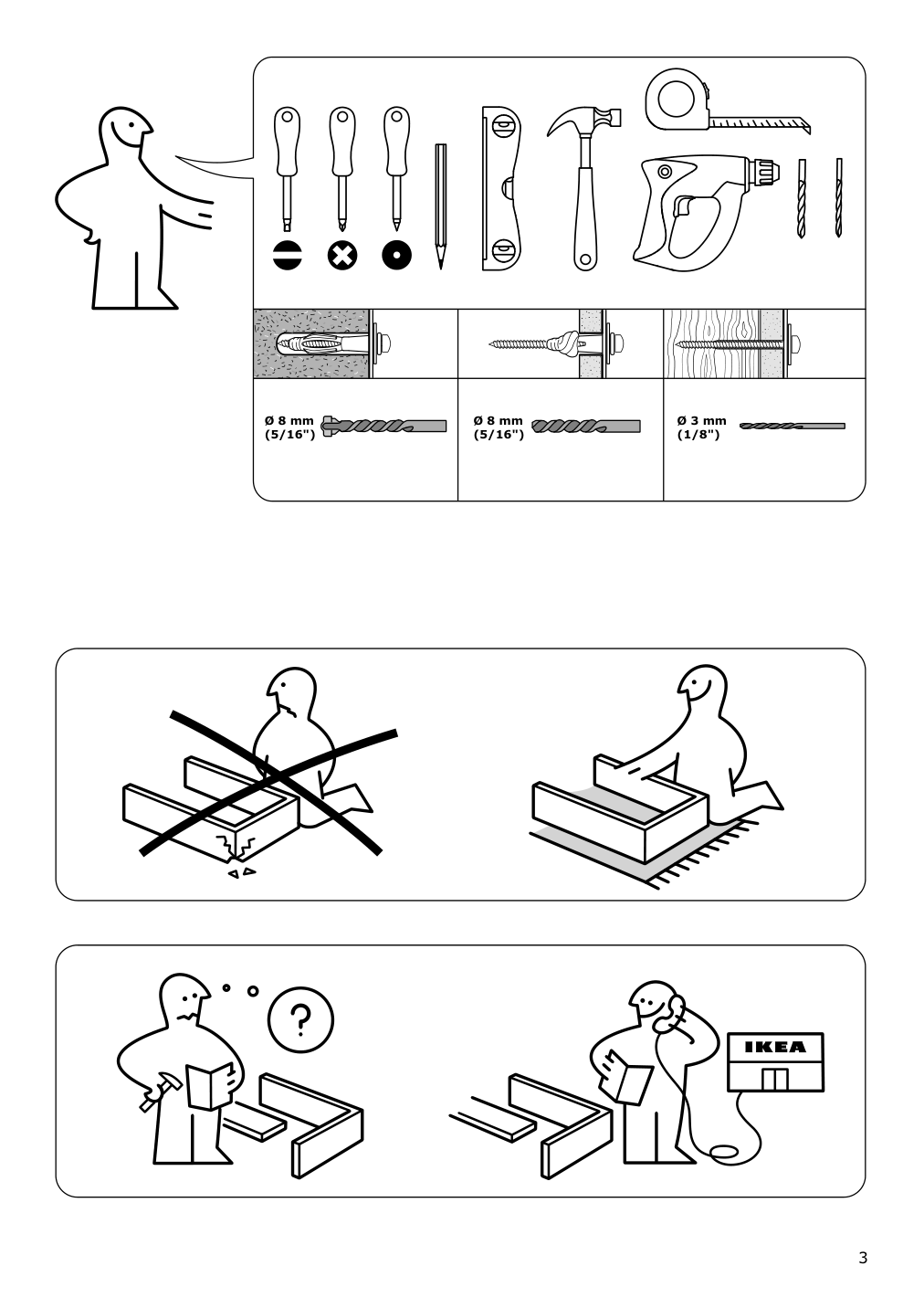 Assembly instructions for IKEA Panget hat and coat rack white | Page 3 - IKEA PANGET hat and coat rack 104.741.64