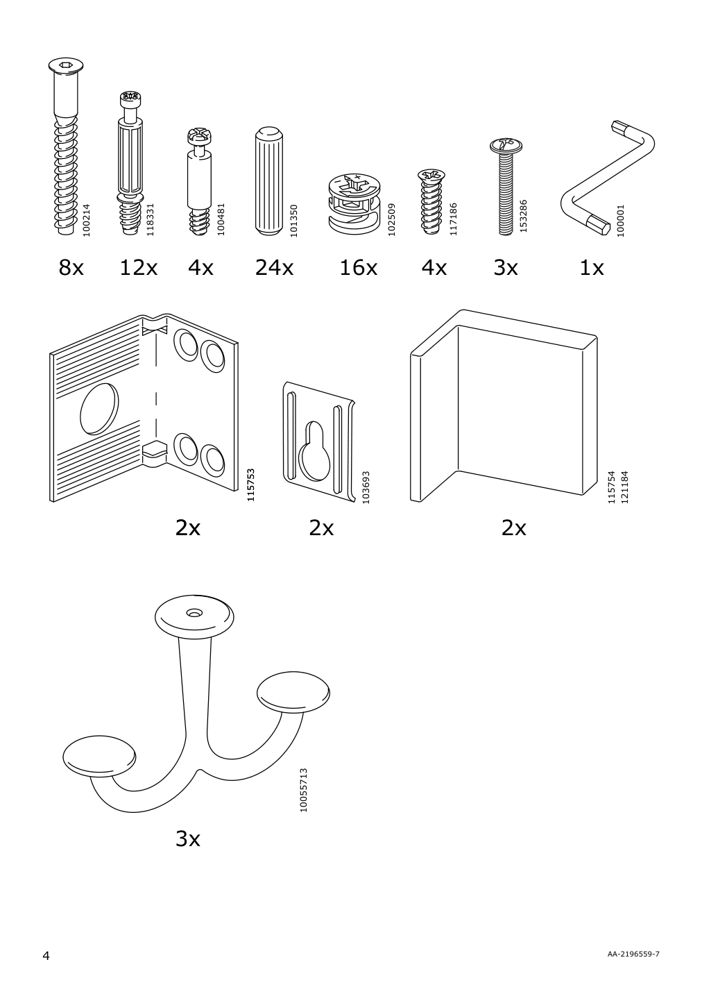 Assembly instructions for IKEA Panget hat and coat rack white | Page 4 - IKEA PANGET hat and coat rack 104.741.64