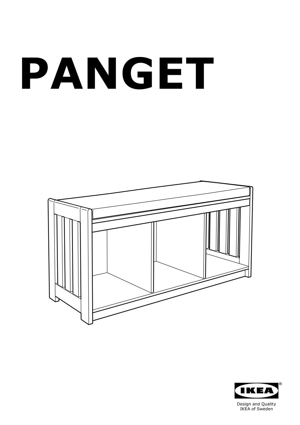 Assembly instructions for IKEA Panget storage bench white | Page 1 - IKEA PANGET storage bench 104.741.59