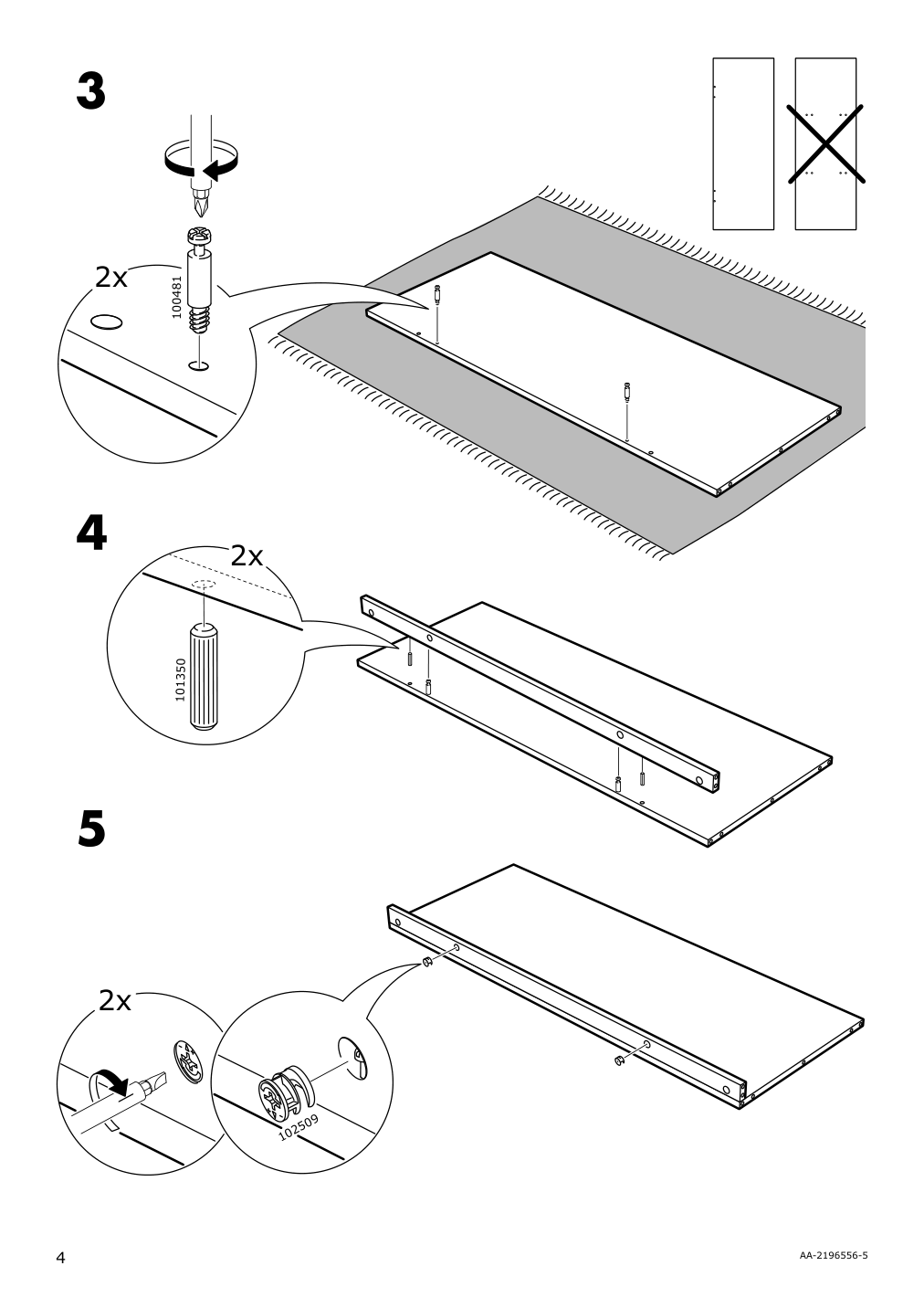 Assembly instructions for IKEA Panget storage bench white | Page 4 - IKEA PANGET storage bench 104.741.59