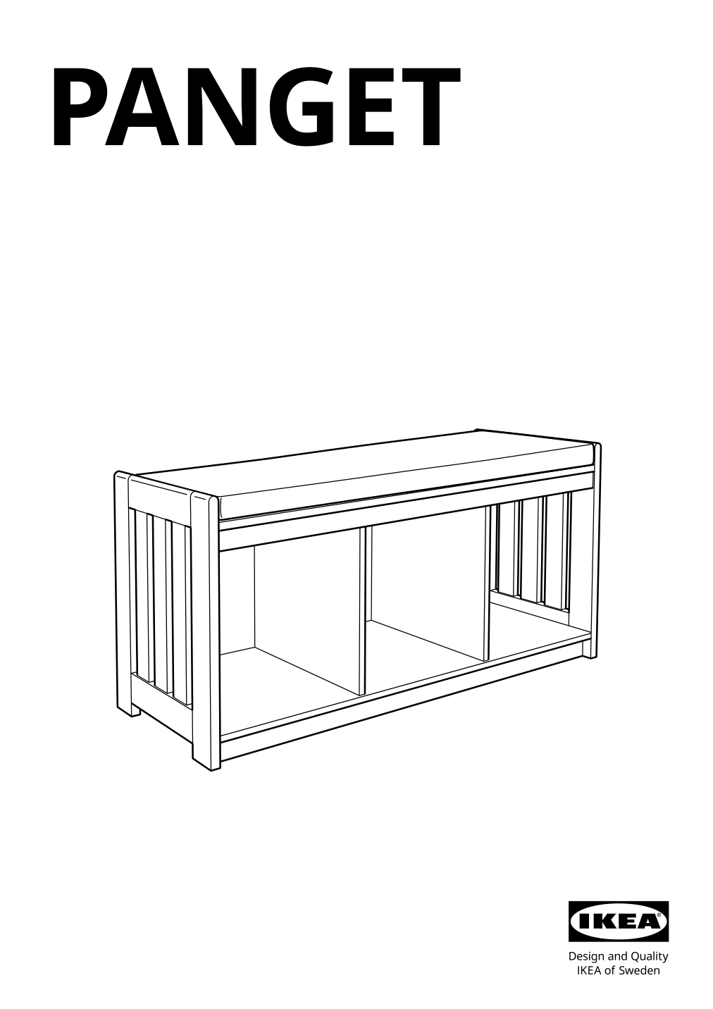 Assembly instructions for IKEA Panget storage bench white | Page 1 - IKEA PANGET storage bench 104.741.59