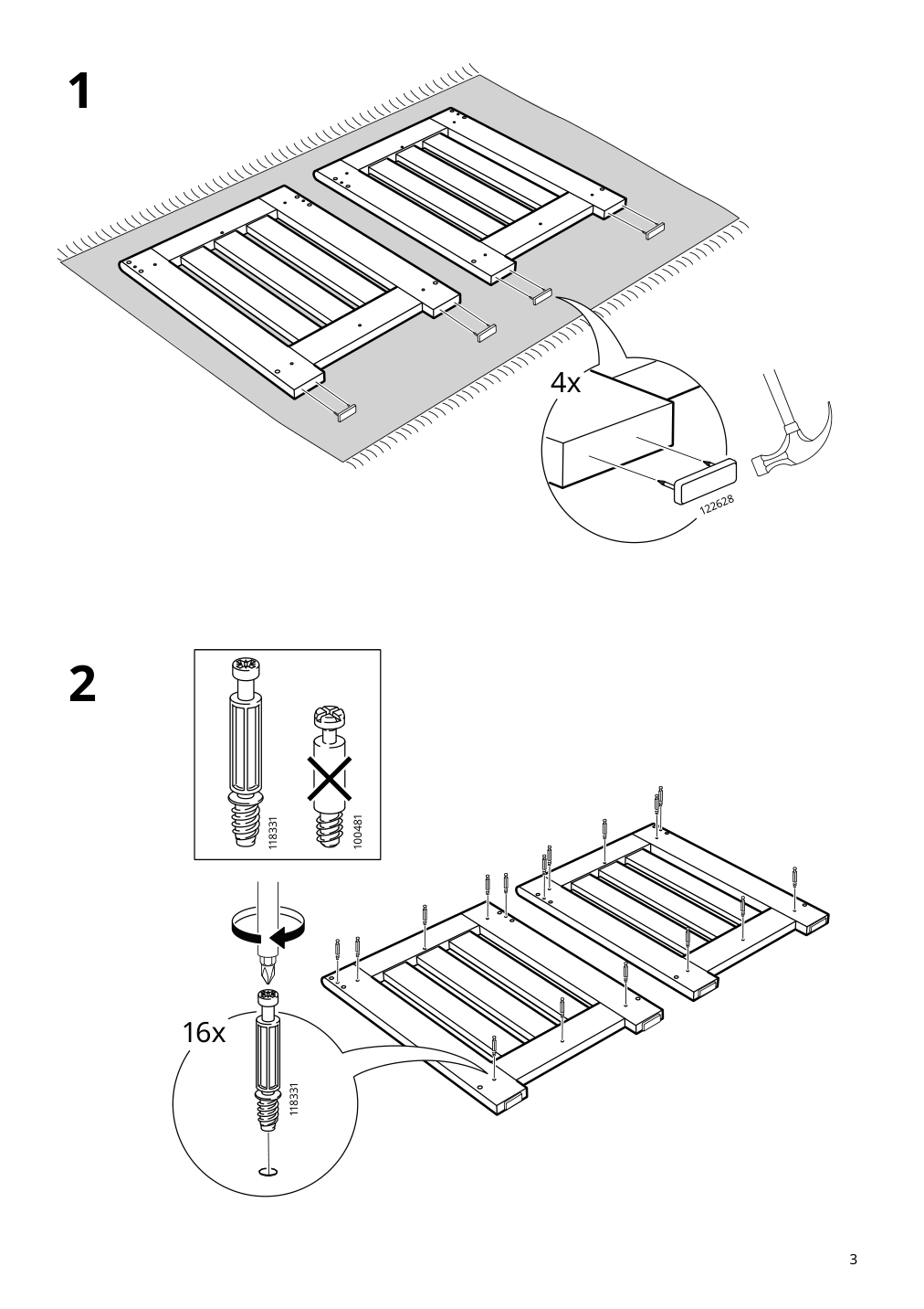 Assembly instructions for IKEA Panget storage bench white | Page 3 - IKEA PANGET storage bench 104.741.59