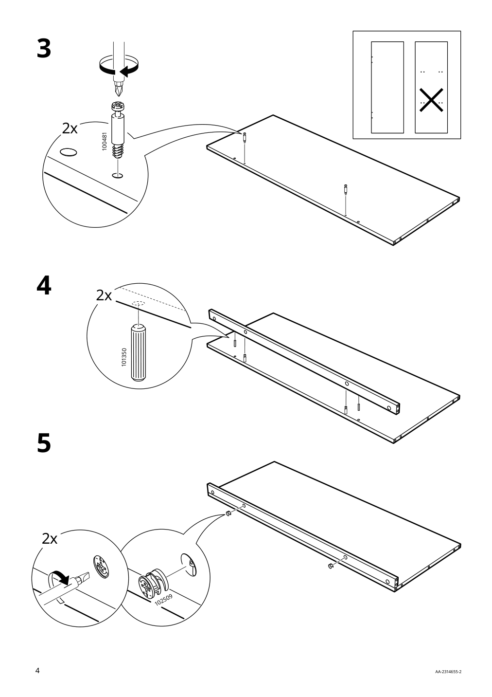 Assembly instructions for IKEA Panget storage bench white | Page 4 - IKEA PANGET storage bench 104.741.59