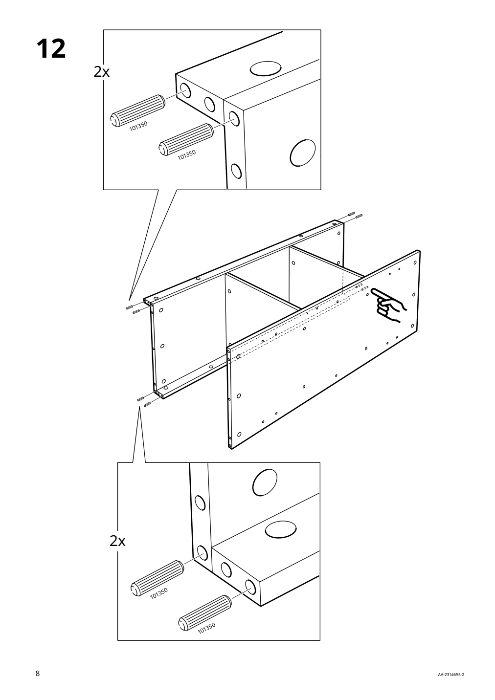 Assembly instructions for IKEA Panget storage bench white | Page 8 - IKEA PANGET storage bench 104.741.59