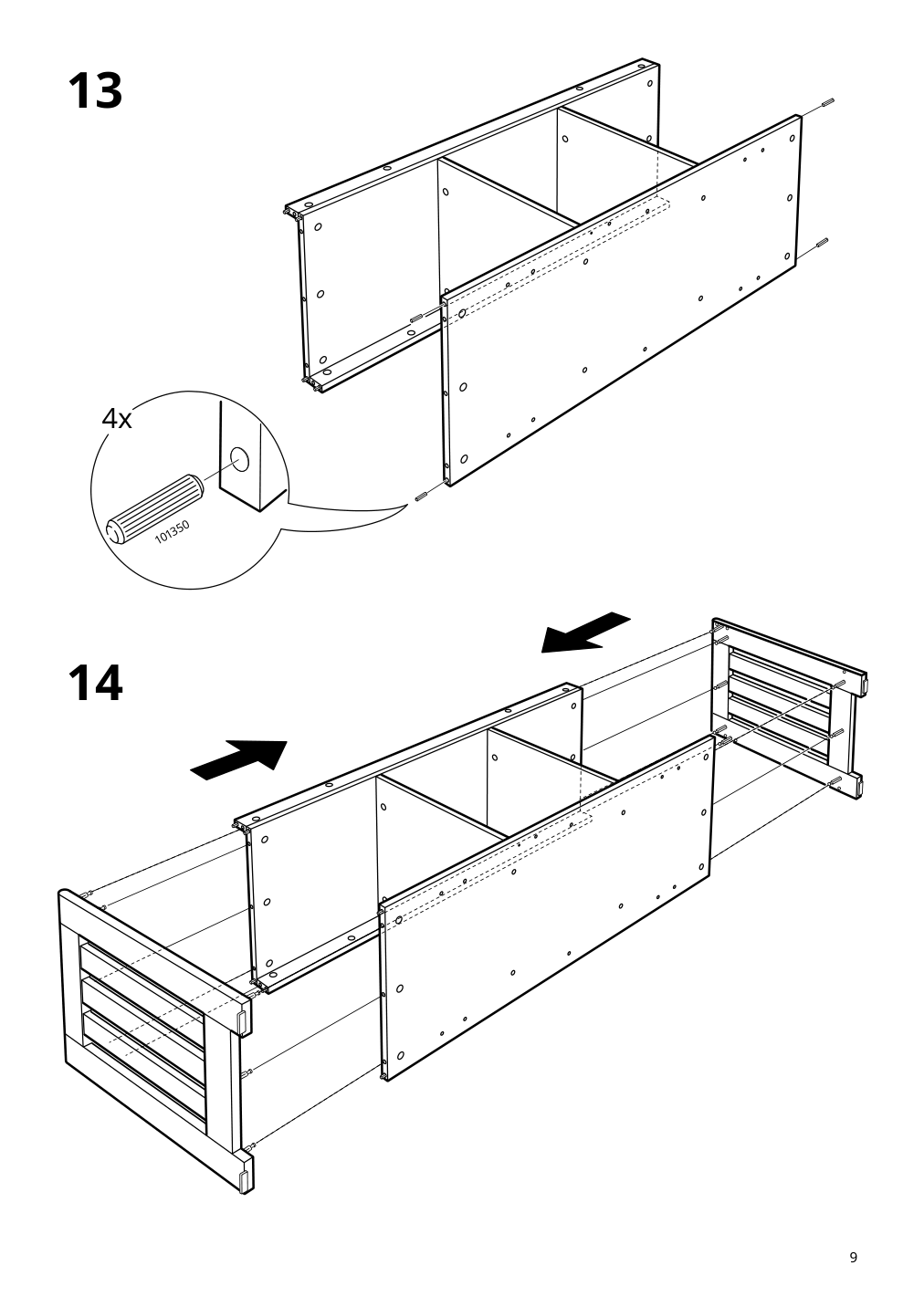 Assembly instructions for IKEA Panget storage bench white | Page 9 - IKEA PANGET storage bench 104.741.59