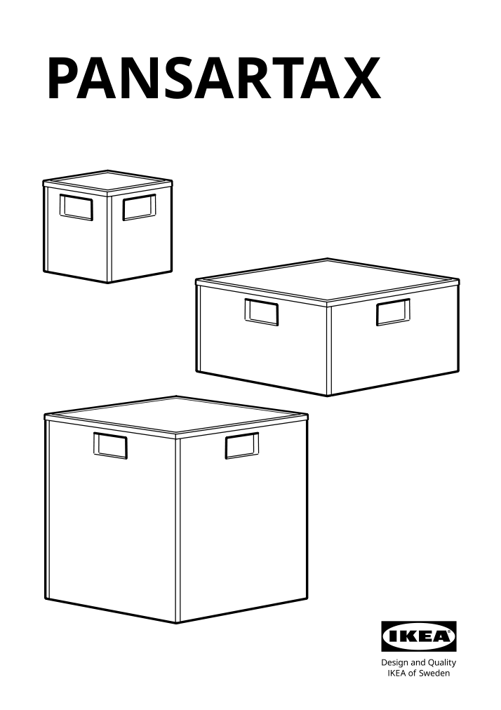 Assembly instructions for IKEA Pansartax storage box with lid transparent gray blue | Page 1 - IKEA PANSARTAX storage box with lid 005.254.04