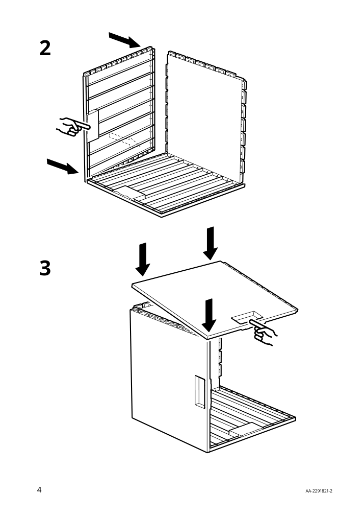 Assembly instructions for IKEA Pansartax storage box with lid transparent gray blue | Page 4 - IKEA PANSARTAX storage box with lid 005.254.04