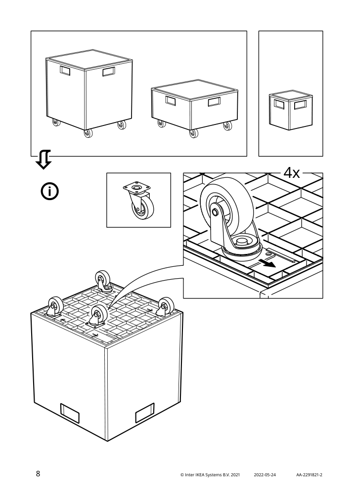 Assembly instructions for IKEA Pansartax storage box with lid transparent gray blue | Page 8 - IKEA PANSARTAX storage box with lid 005.254.04
