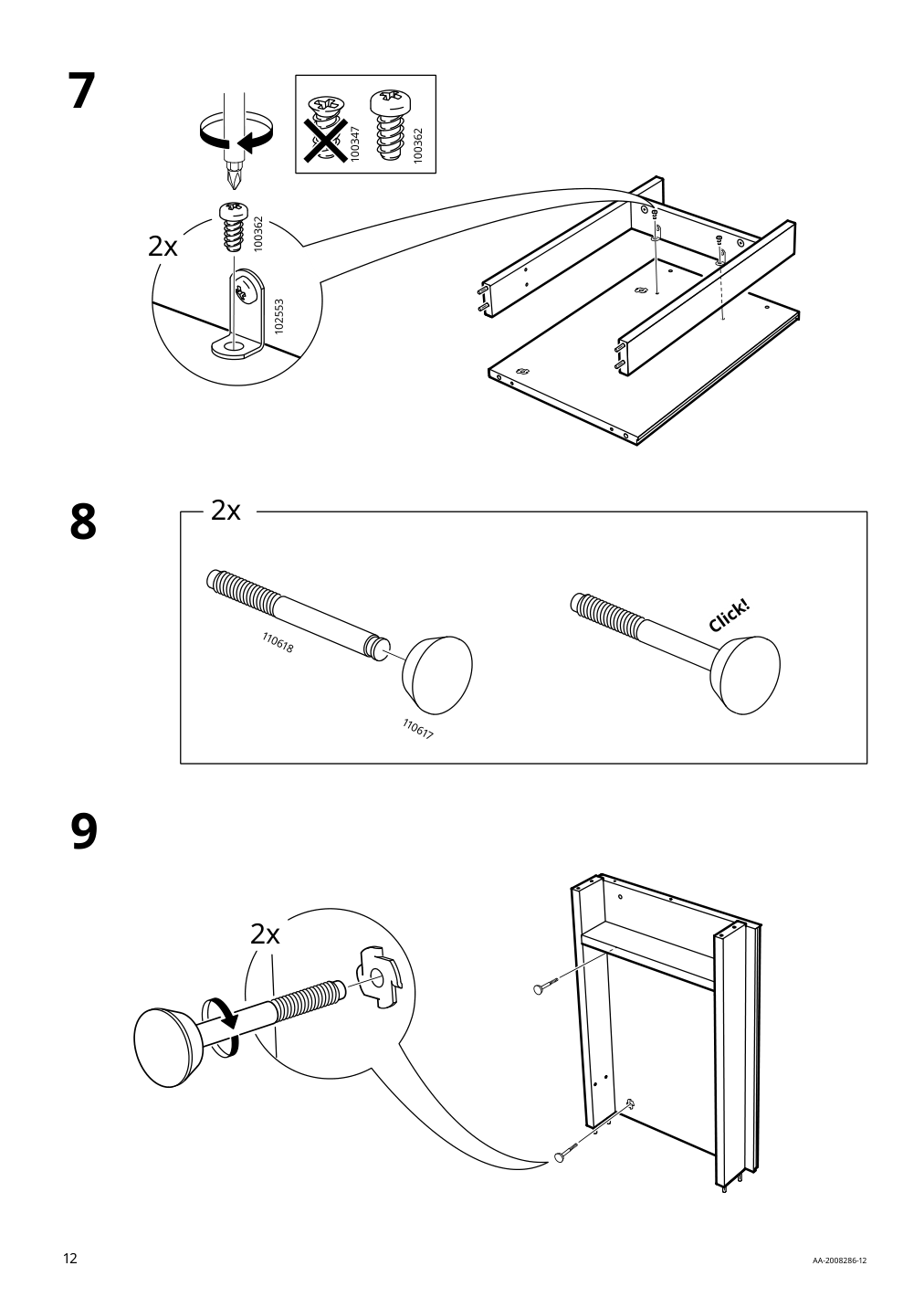 Assembly instructions for IKEA Pax add on corner unit with 4 shelves dark gray | Page 12 - IKEA PAX corner wardrobe 494.320.74