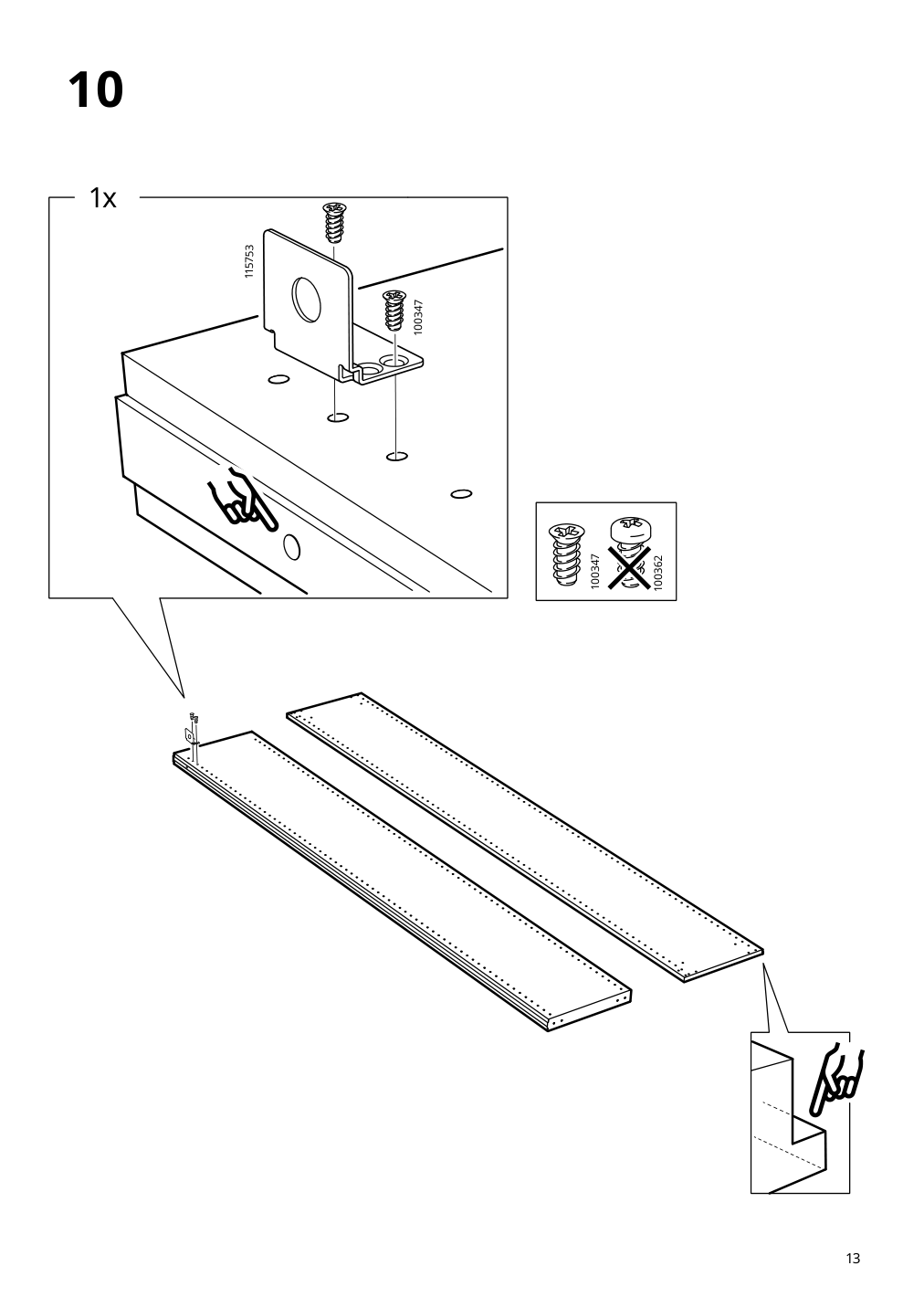 Assembly instructions for IKEA Pax add on corner unit with 4 shelves dark gray | Page 13 - IKEA PAX corner wardrobe 494.320.74