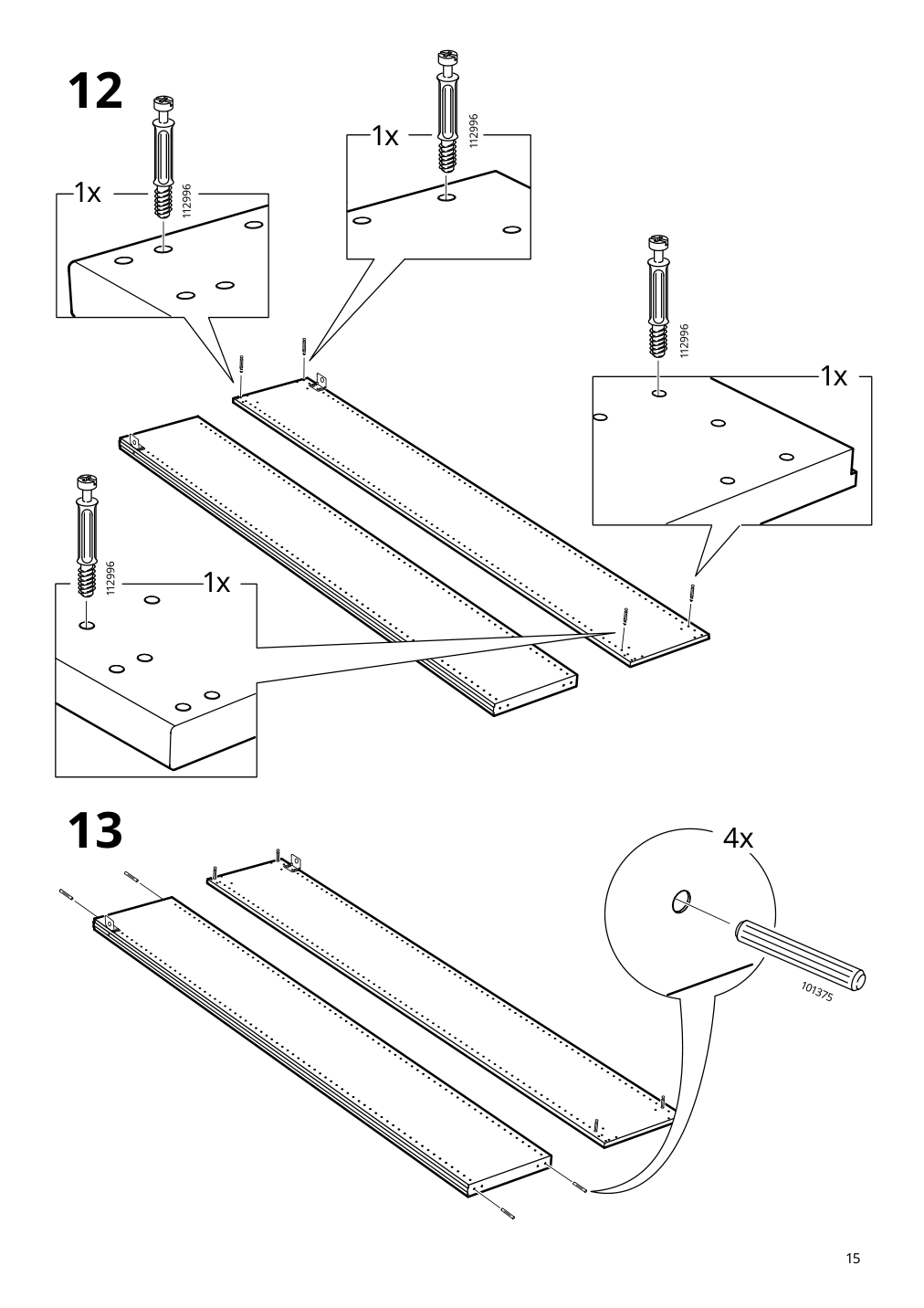 Assembly instructions for IKEA Pax add on corner unit with 4 shelves dark gray | Page 15 - IKEA PAX corner wardrobe 494.320.74