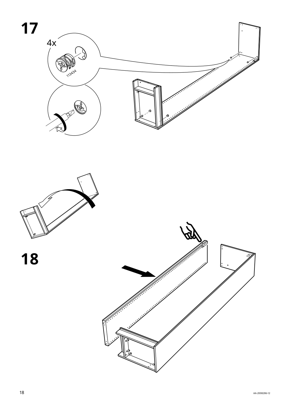 Assembly instructions for IKEA Pax add on corner unit with 4 shelves dark gray | Page 18 - IKEA PAX corner wardrobe 494.320.74