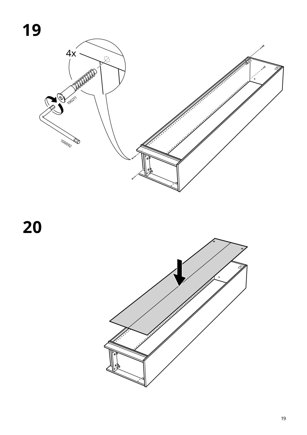 Assembly instructions for IKEA Pax add on corner unit with 4 shelves dark gray | Page 19 - IKEA PAX corner wardrobe 494.320.74