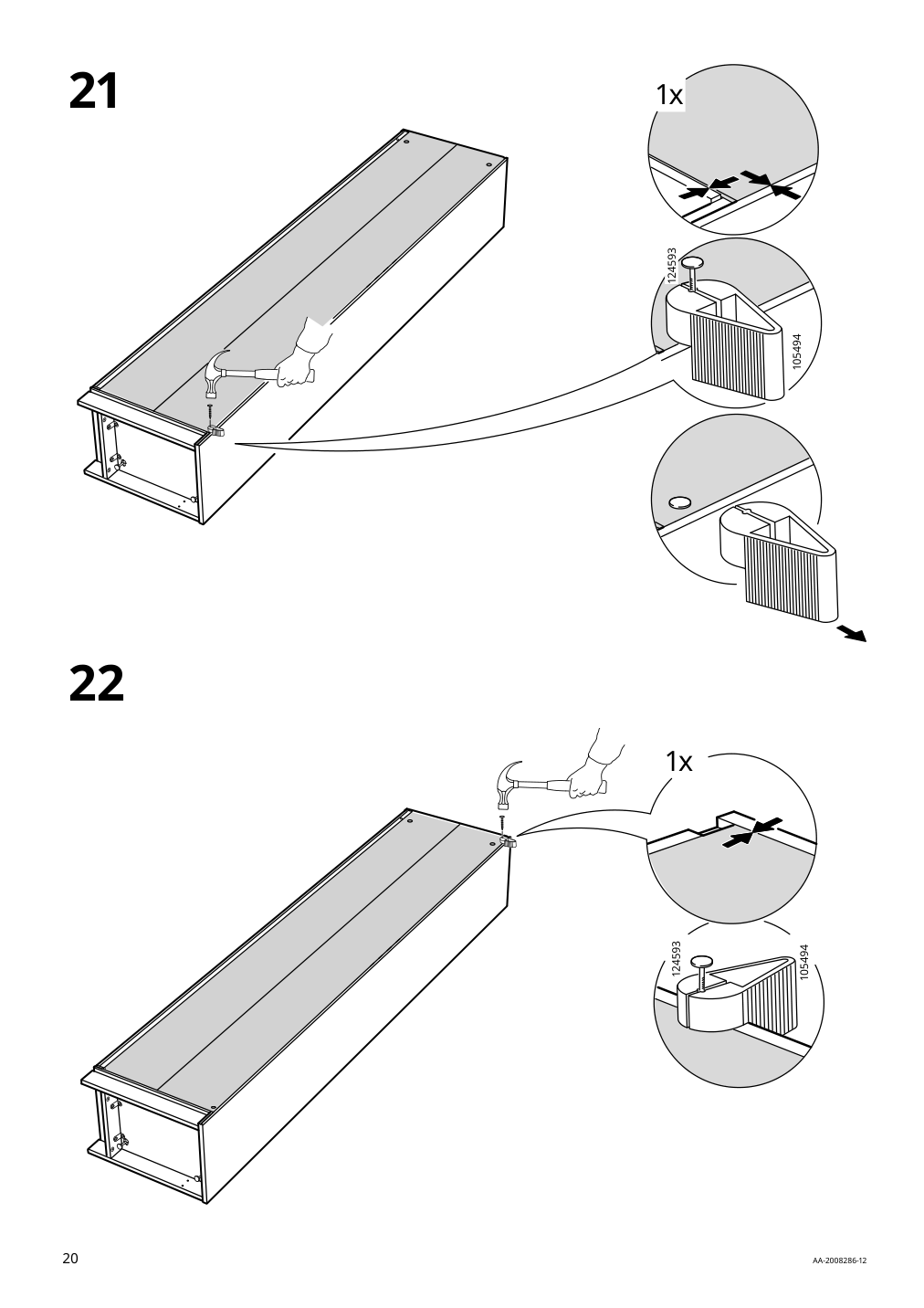 Assembly instructions for IKEA Pax add on corner unit with 4 shelves dark gray | Page 20 - IKEA PAX corner wardrobe 494.320.74