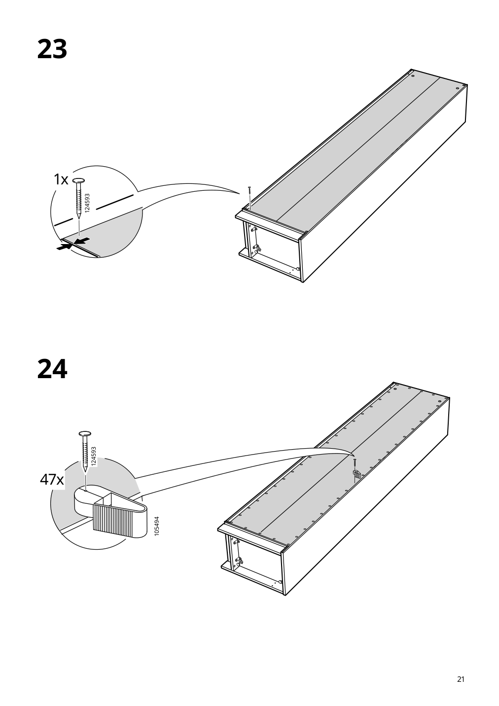 Assembly instructions for IKEA Pax add on corner unit with 4 shelves dark gray | Page 21 - IKEA PAX corner wardrobe 494.320.74