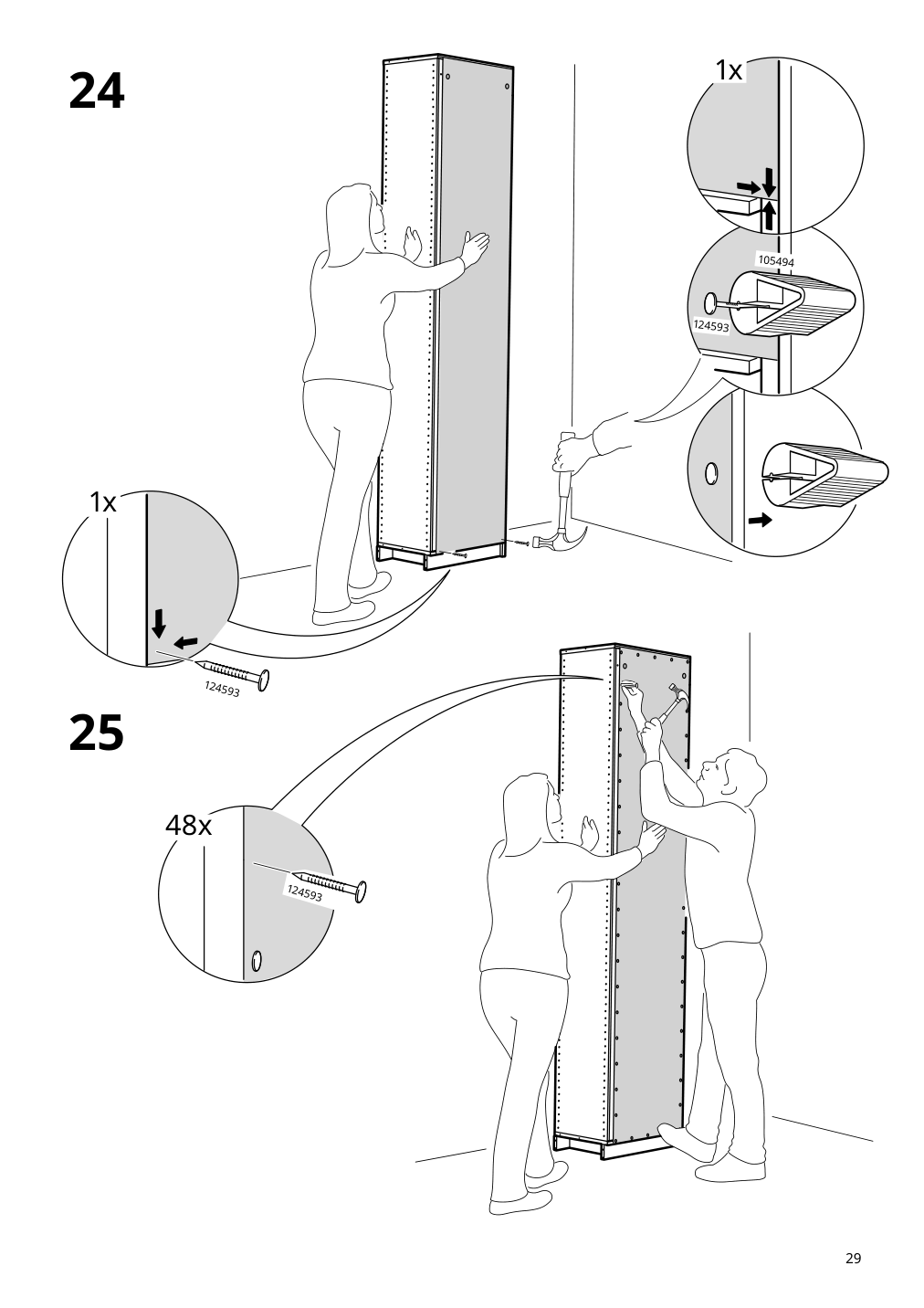 Assembly instructions for IKEA Pax add on corner unit with 4 shelves dark gray | Page 29 - IKEA PAX corner wardrobe 494.320.74