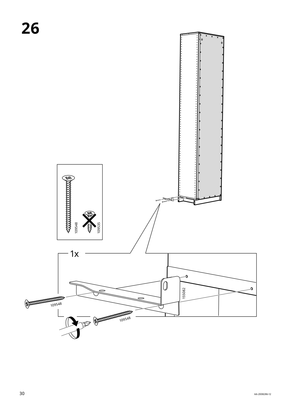 Assembly instructions for IKEA Pax add on corner unit with 4 shelves dark gray | Page 30 - IKEA PAX corner wardrobe 494.320.74