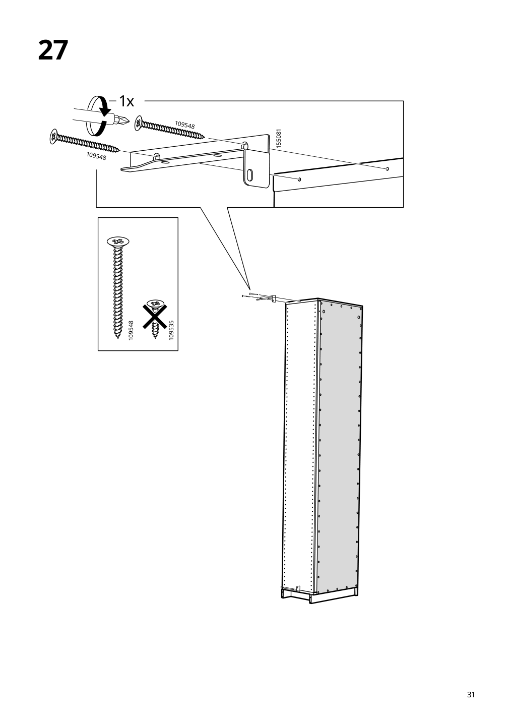 Assembly instructions for IKEA Pax add on corner unit with 4 shelves dark gray | Page 31 - IKEA PAX corner wardrobe 494.320.74