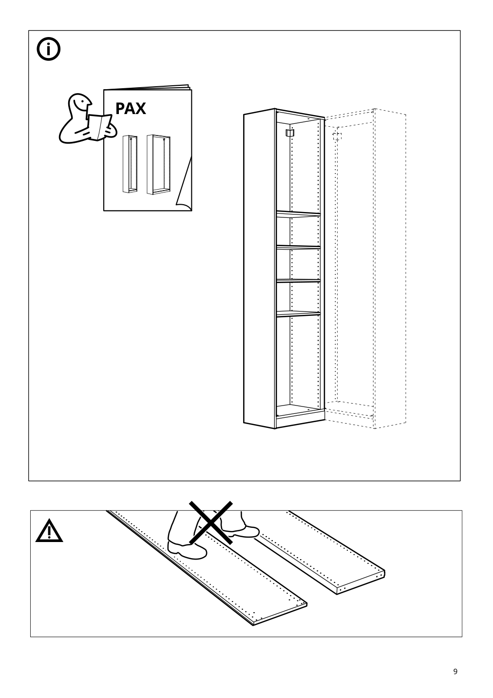 Assembly instructions for IKEA Pax add on corner unit with 4 shelves dark gray | Page 9 - IKEA PAX corner wardrobe 494.320.74