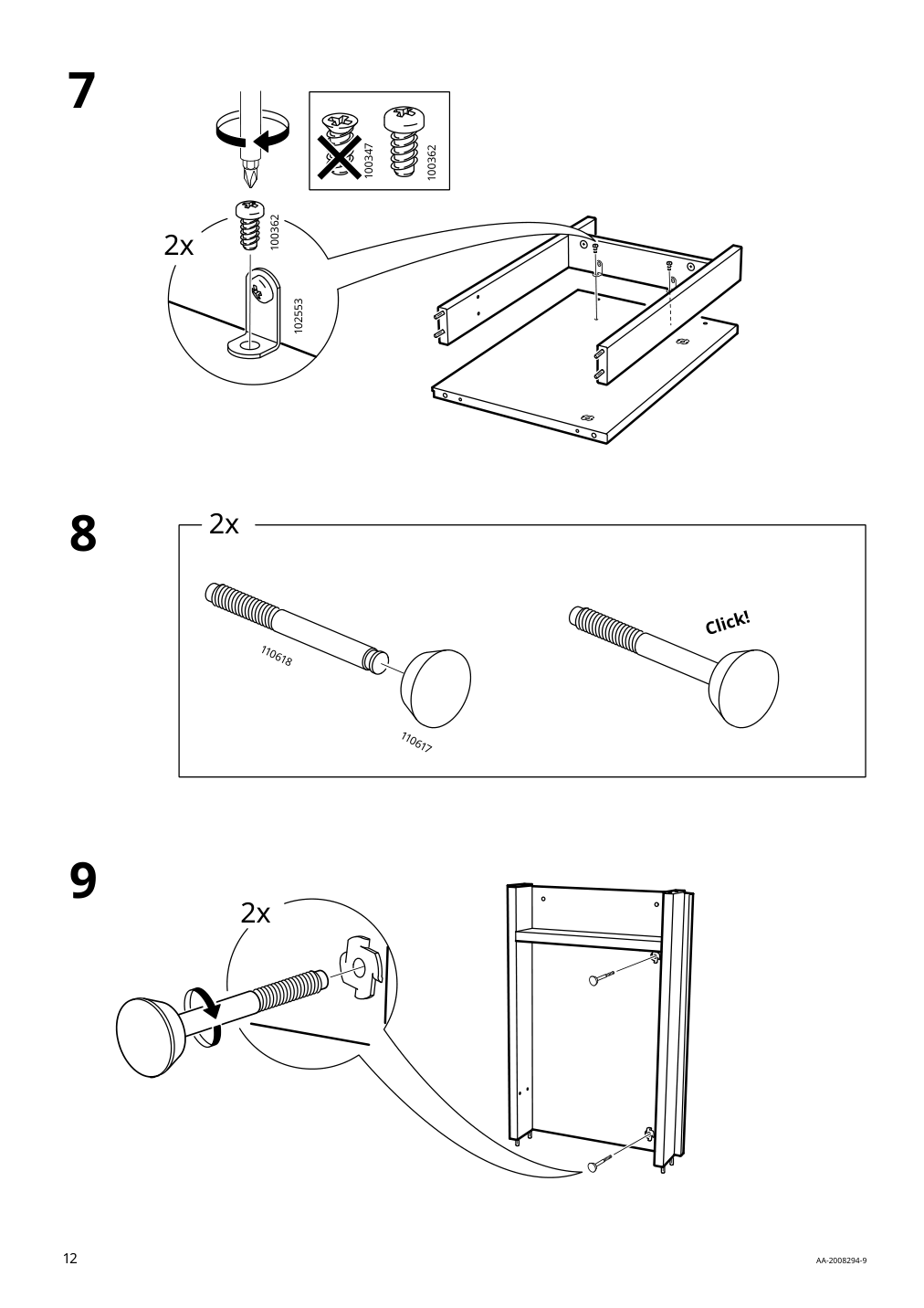 Assembly instructions for IKEA Pax add on corner unit with 4 shelves dark gray | Page 12 - IKEA PAX corner wardrobe 494.320.74