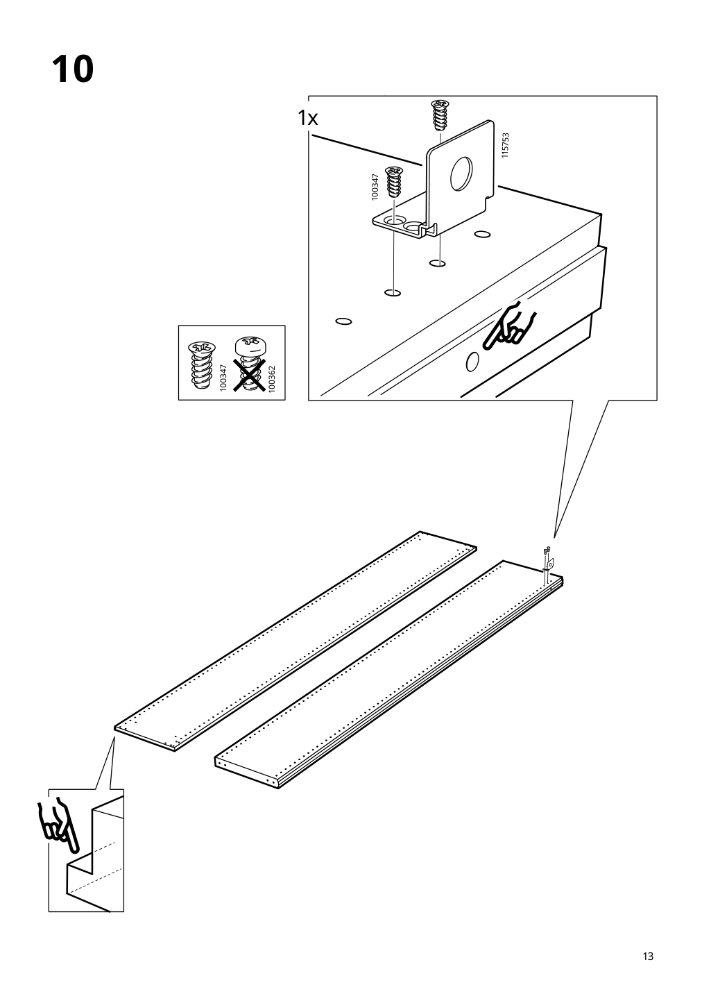 Assembly instructions for IKEA Pax add on corner unit with 4 shelves dark gray | Page 13 - IKEA PAX corner wardrobe 494.320.74