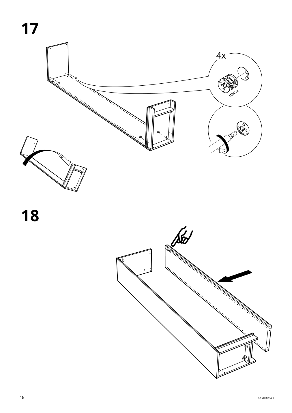 Assembly instructions for IKEA Pax add on corner unit with 4 shelves dark gray | Page 18 - IKEA PAX corner wardrobe 494.320.74