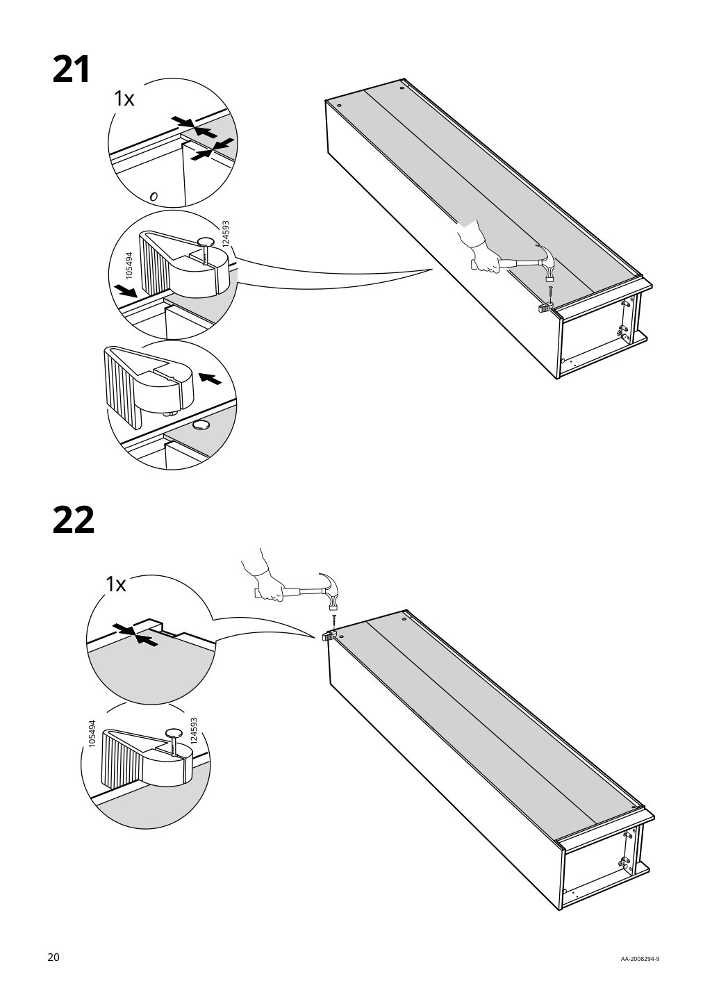 Assembly instructions for IKEA Pax add on corner unit with 4 shelves dark gray | Page 20 - IKEA PAX corner wardrobe 494.320.74